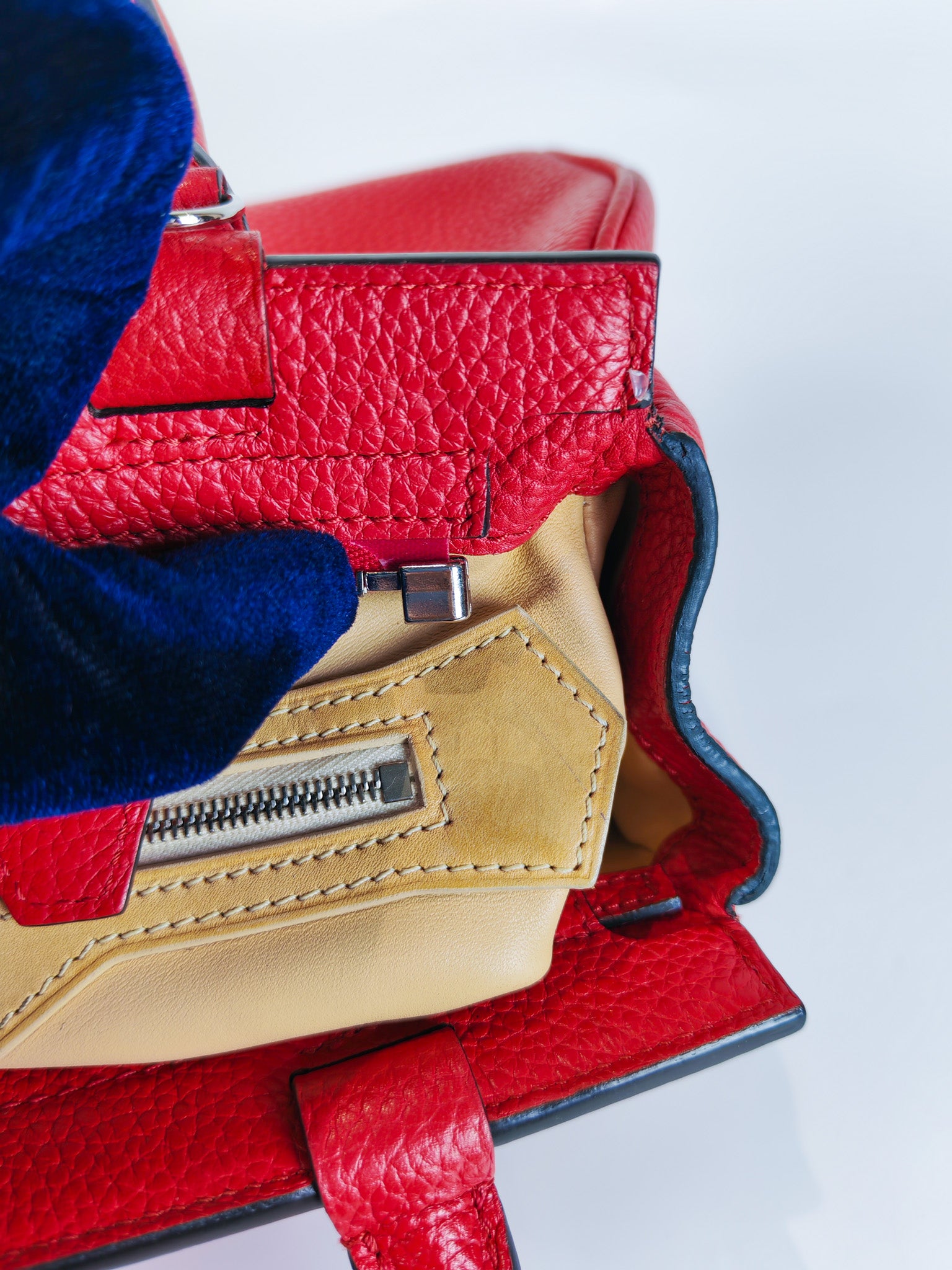 Pauline Bag Petit in Red Grained Taurillon Leather | Purse Maison Luxury Bags Shop