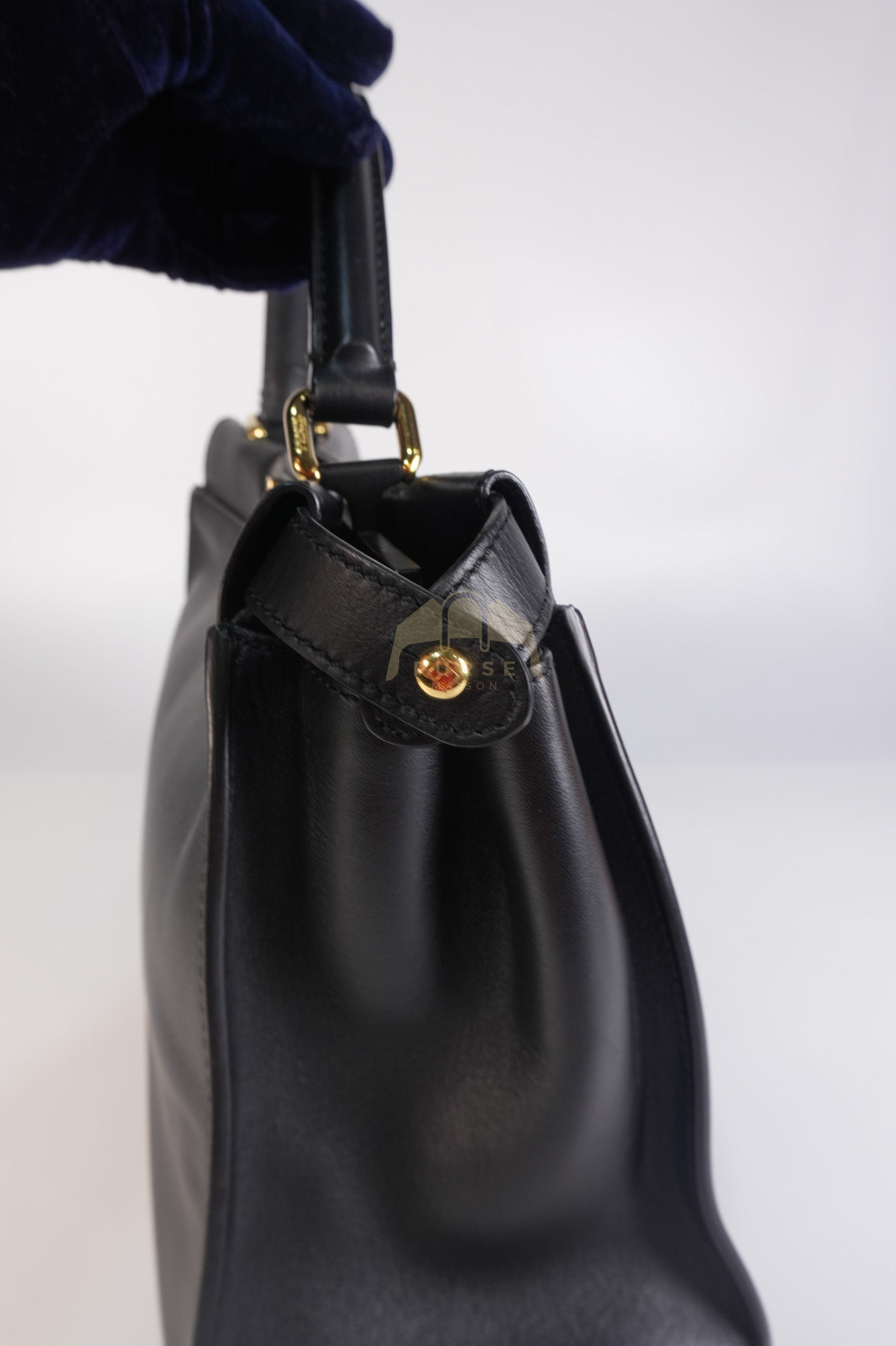 Peekaboo Hand Bag Medium in Black Shiny Calfskin Leather | Purse Maison Luxury Bags Shop