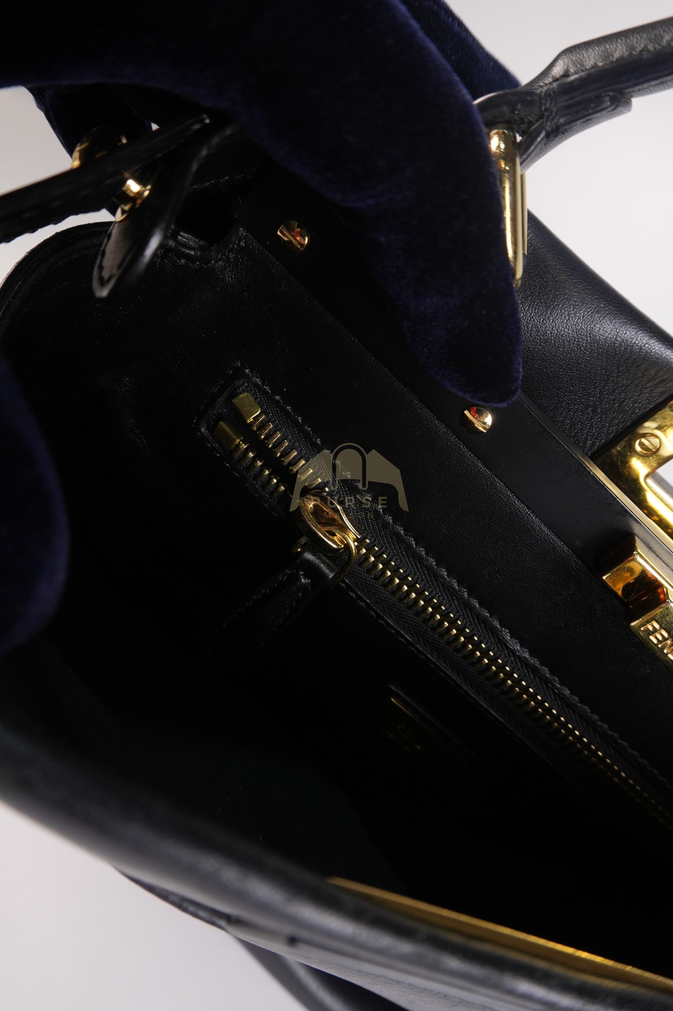 Peekaboo Hand Bag Medium in Black Shiny Calfskin Leather | Purse Maison Luxury Bags Shop