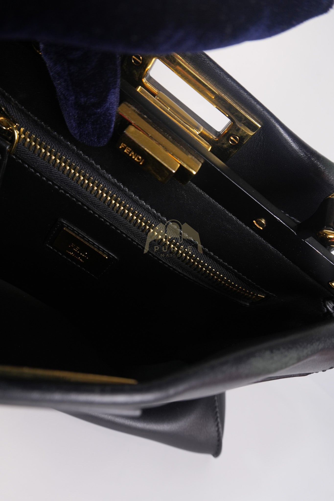 Peekaboo Hand Bag Medium in Black Shiny Calfskin Leather | Purse Maison Luxury Bags Shop