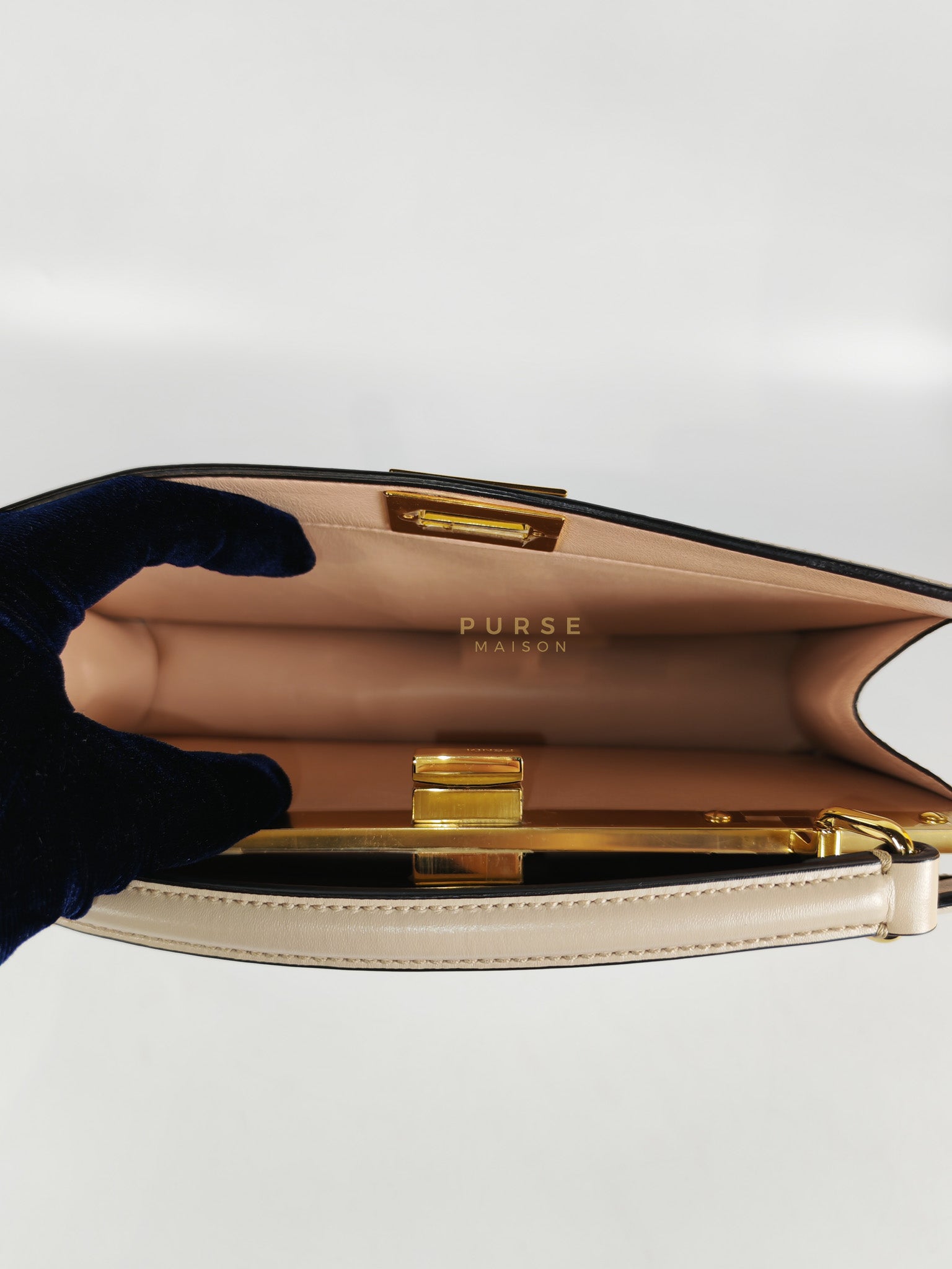 Peekaboo I See U East West Nappa Pink Leather | Purse Maison Luxury Bags Shop