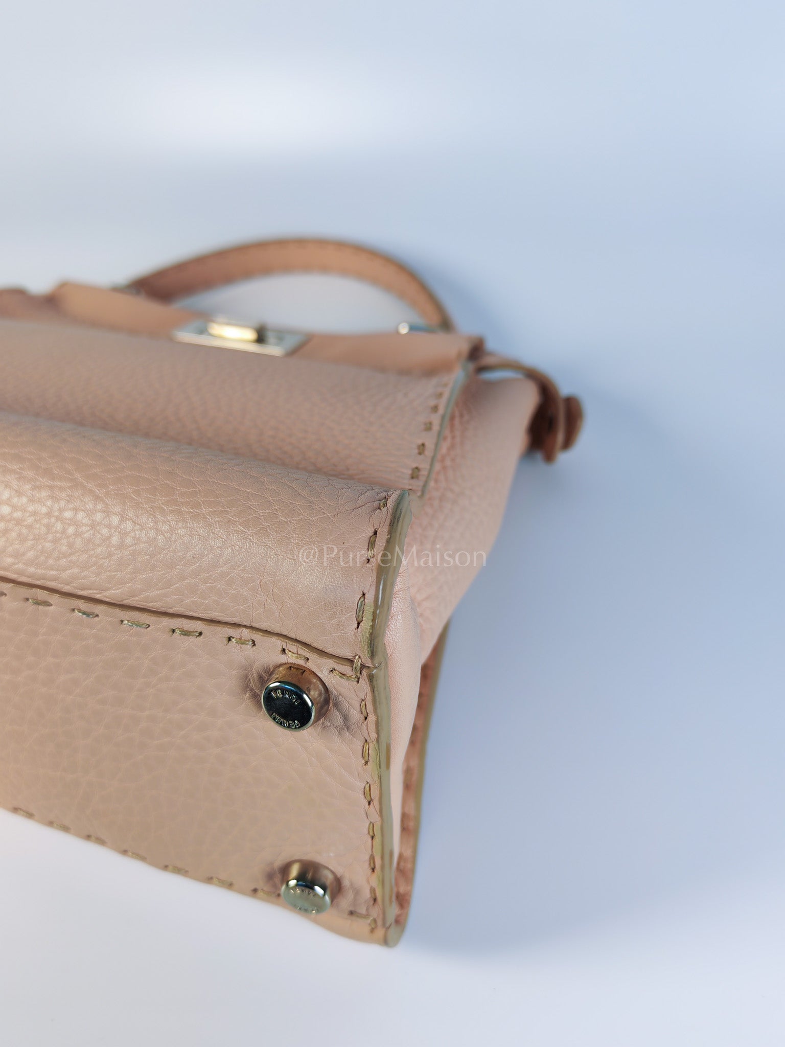 Peekaboo Medium in Cotton Candy Pink Selleria Leather Silver Harwdare | Purse Maison Luxury Bags Shop