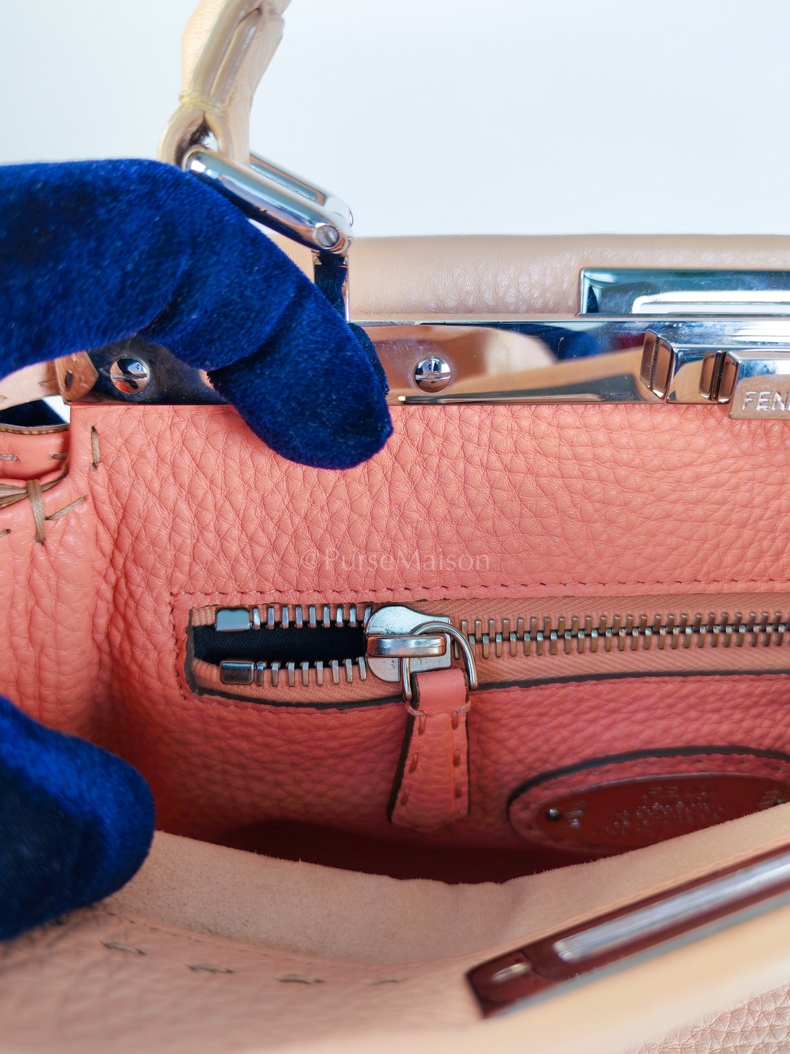 Peekaboo Medium in Cotton Candy Pink Selleria Leather Silver Harwdare | Purse Maison Luxury Bags Shop