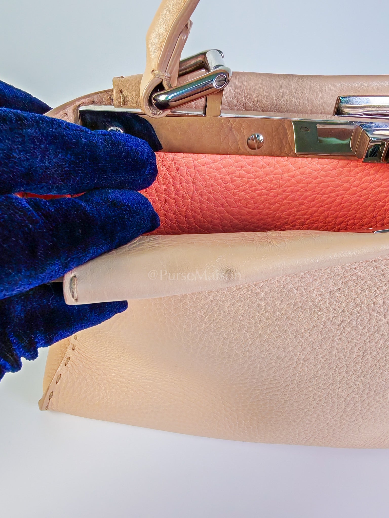 Peekaboo Medium in Cotton Candy Pink Selleria Leather Silver Harwdare | Purse Maison Luxury Bags Shop