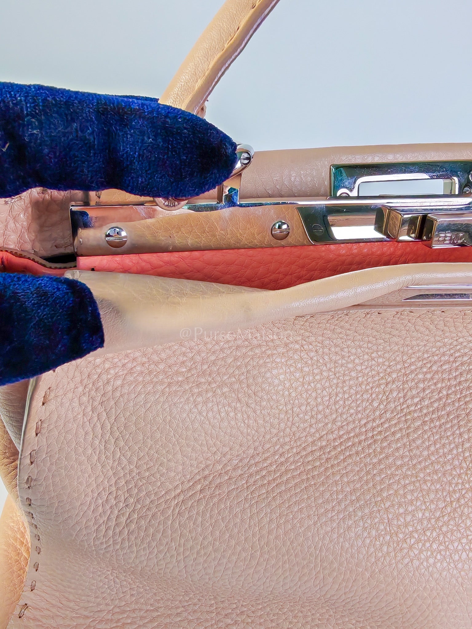 Peekaboo Medium in Cotton Candy Pink Selleria Leather Silver Harwdare | Purse Maison Luxury Bags Shop