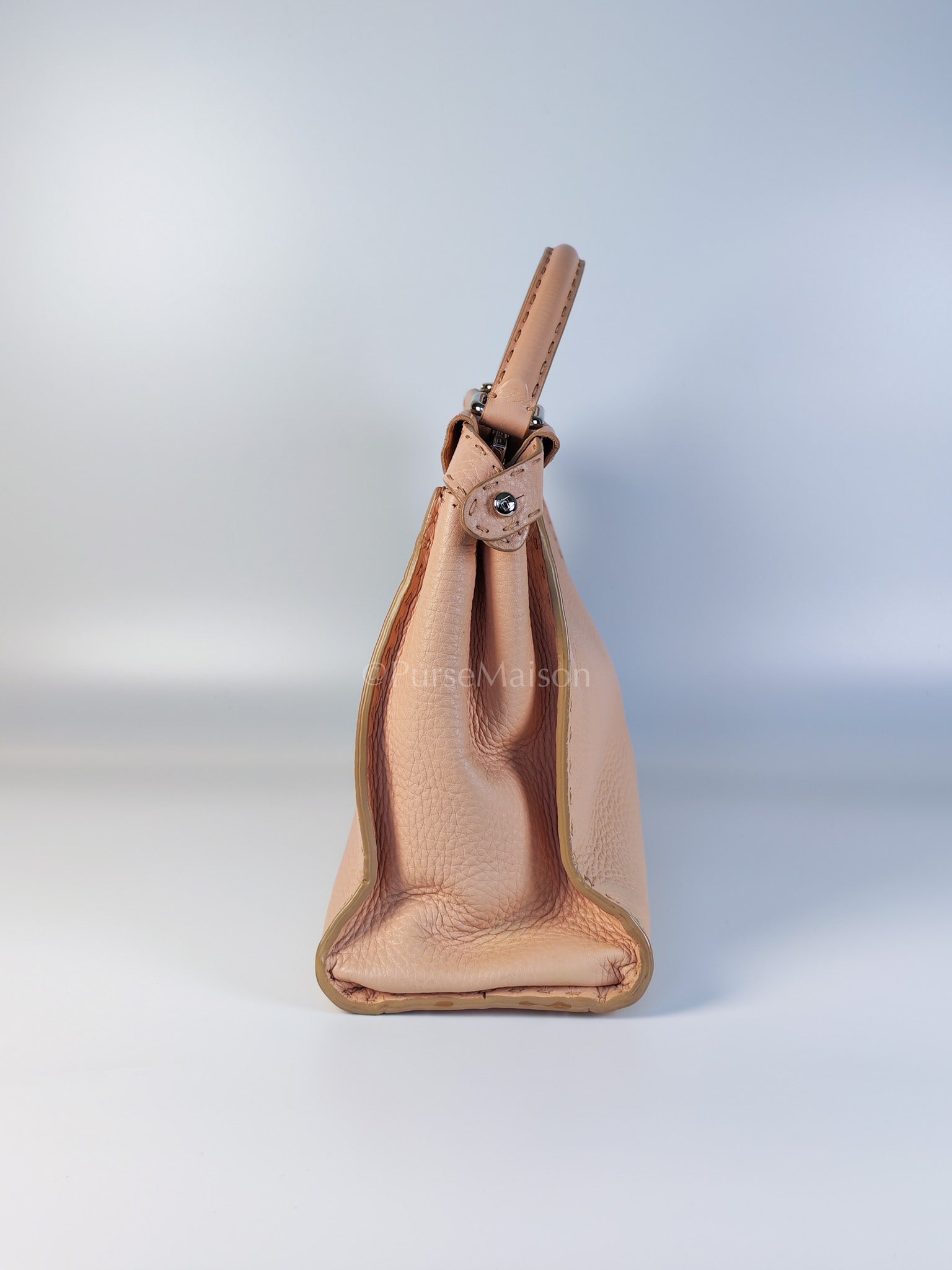 Peekaboo Medium in Cotton Candy Pink Selleria Leather Silver Harwdare | Purse Maison Luxury Bags Shop