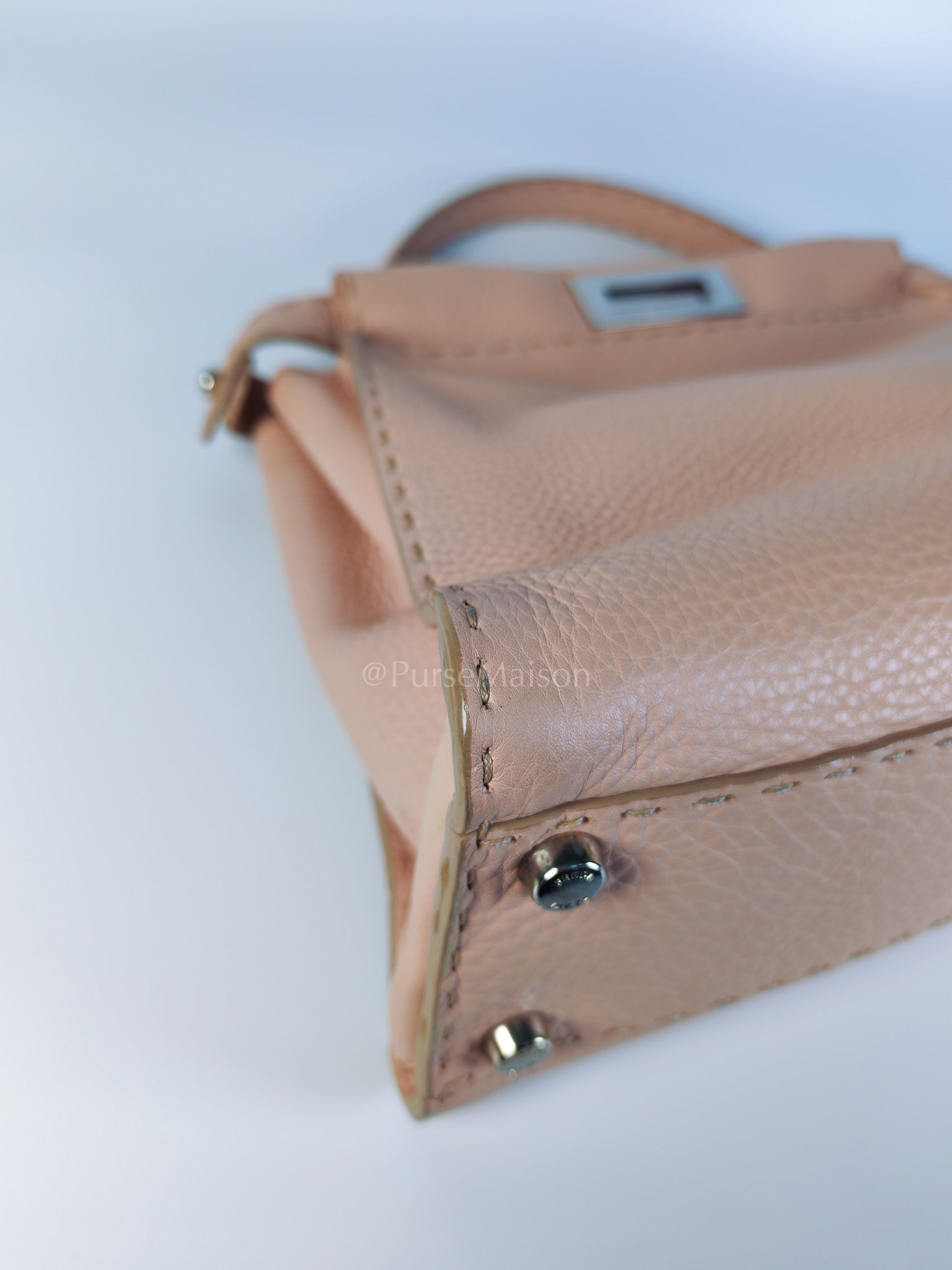 Peekaboo Medium in Cotton Candy Pink Selleria Leather Silver Harwdare | Purse Maison Luxury Bags Shop