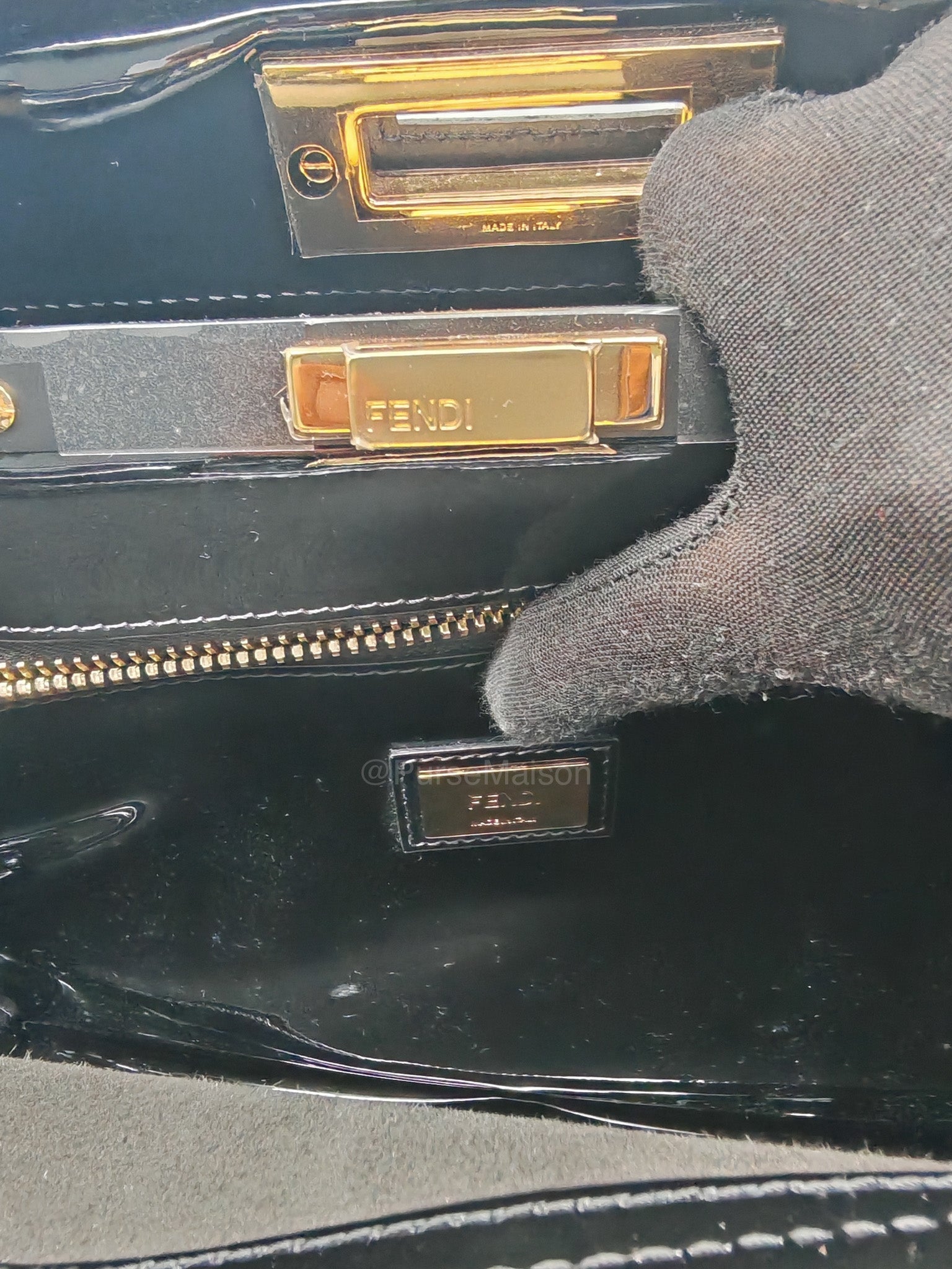 Fendi Peekaboo Defende Cover in Zucca Print Coated Canvas and Gold Hardware