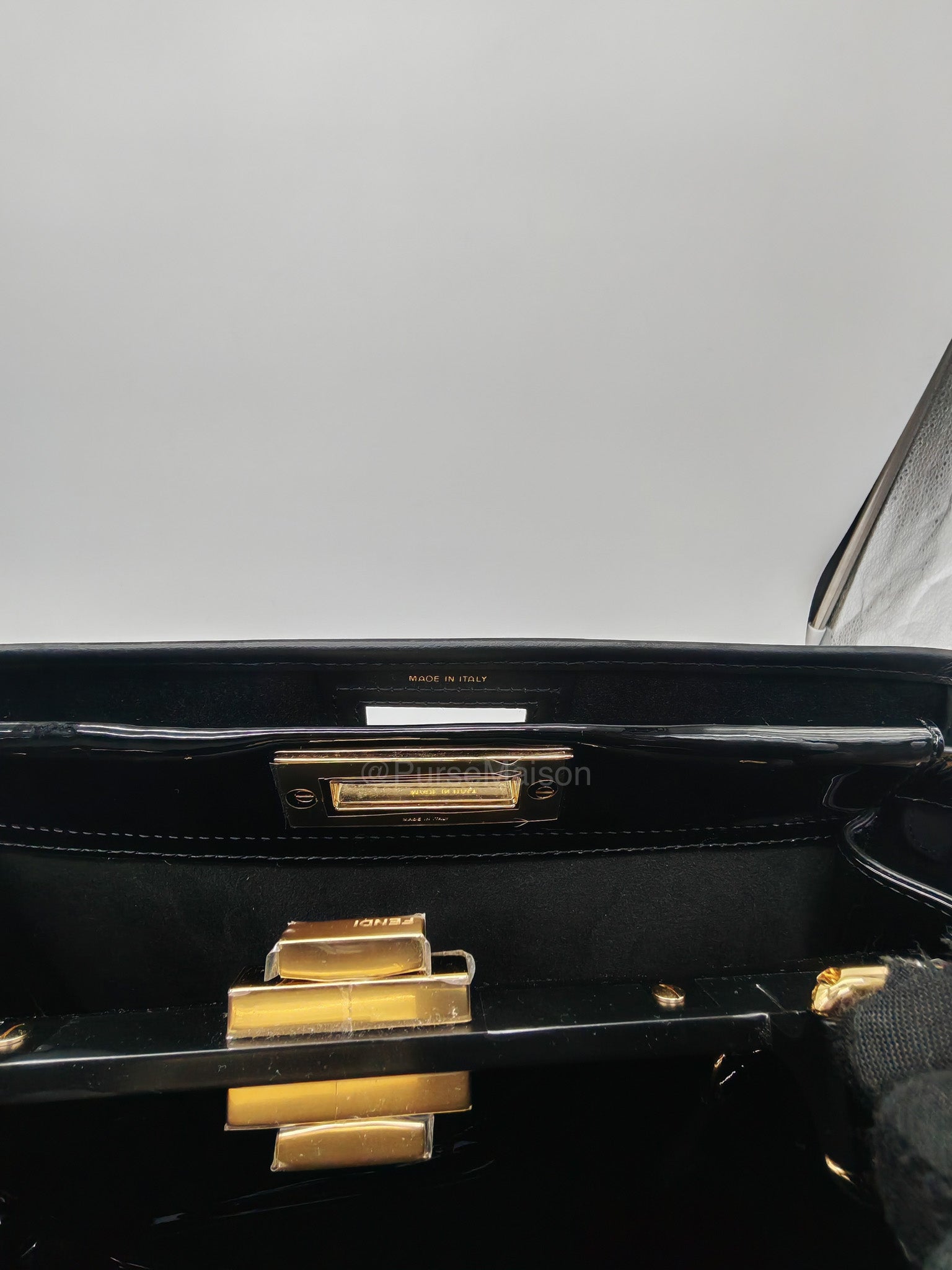 Fendi Peekaboo Defende Cover in Zucca Print Coated Canvas and Gold Hardware