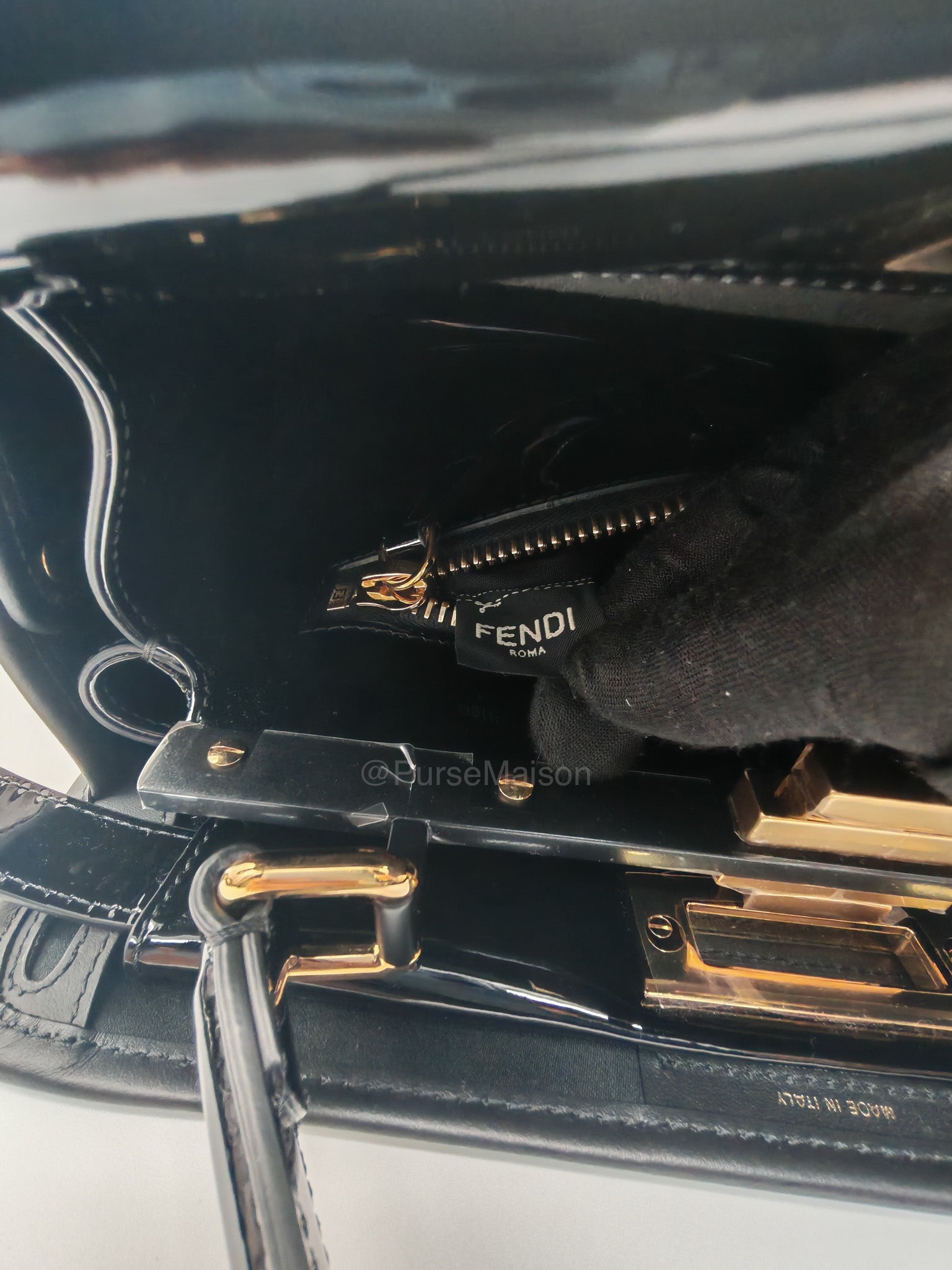 Fendi Peekaboo Defende Cover in Zucca Print Coated Canvas and Gold Hardware