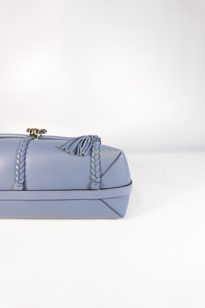 Penelope Medium in Blue-Grey Calfskin Leather Cross Body Bag | Purse Maison Luxury Bags Shop