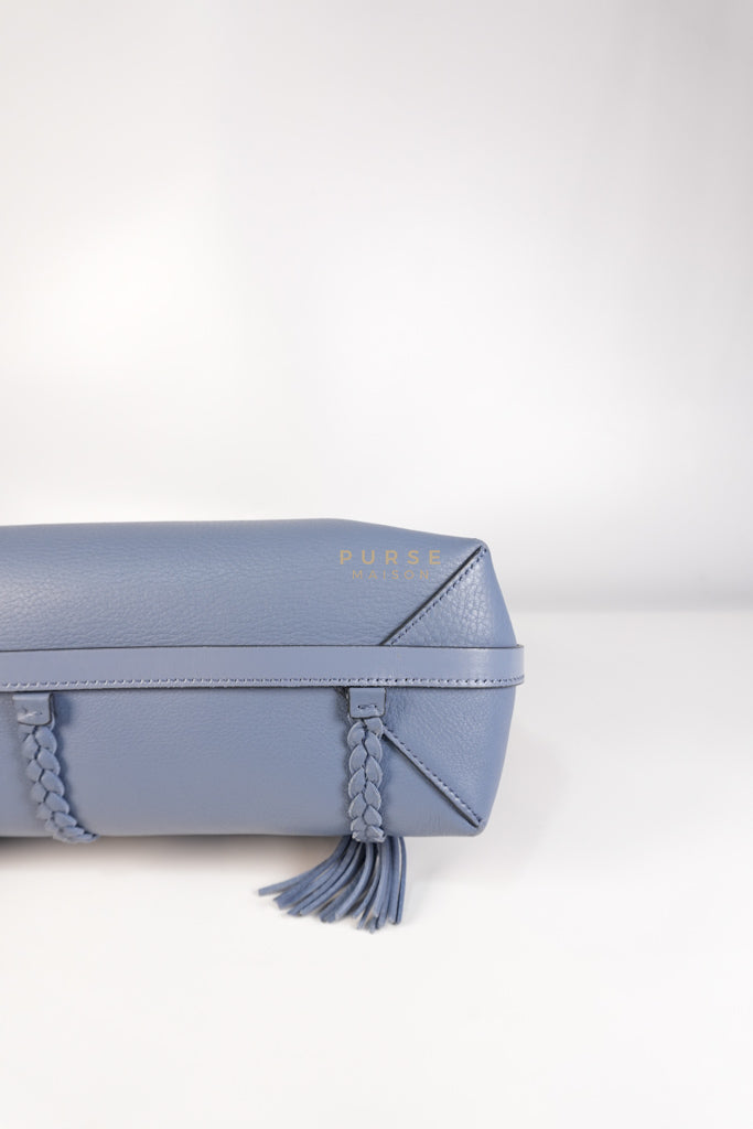 Penelope Medium in Blue-Grey Calfskin Leather Cross Body Bag | Purse Maison Luxury Bags Shop