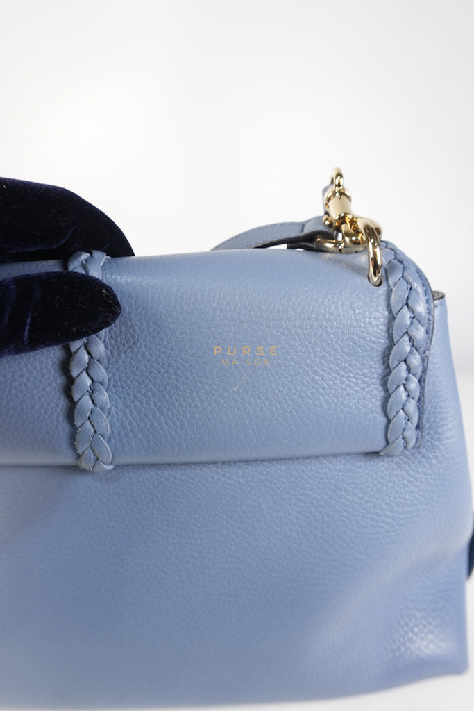 Penelope Medium in Blue-Grey Calfskin Leather Cross Body Bag | Purse Maison Luxury Bags Shop