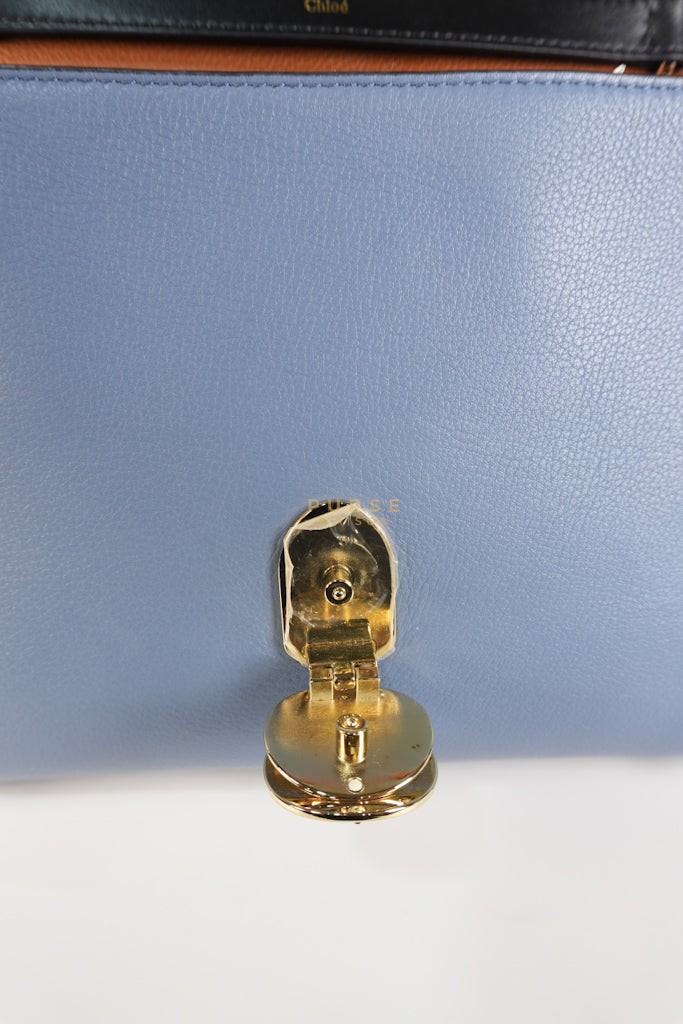 Penelope Medium in Blue-Grey Calfskin Leather Cross Body Bag | Purse Maison Luxury Bags Shop