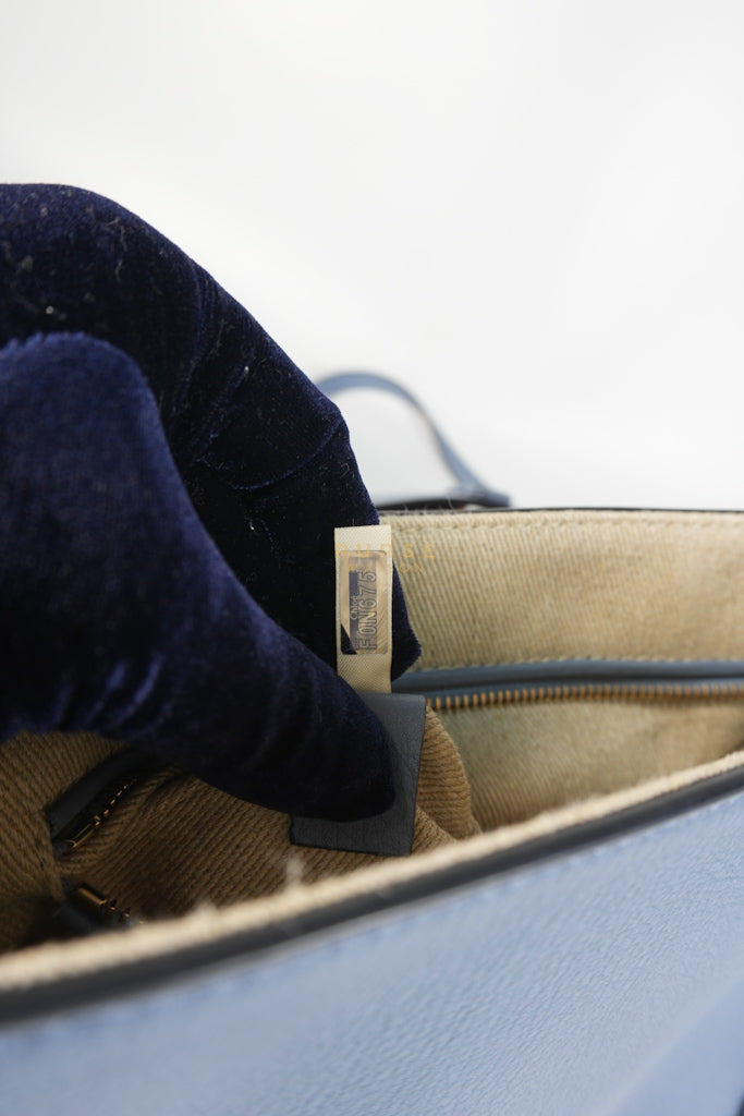 Penelope Medium in Blue-Grey Calfskin Leather Cross Body Bag | Purse Maison Luxury Bags Shop