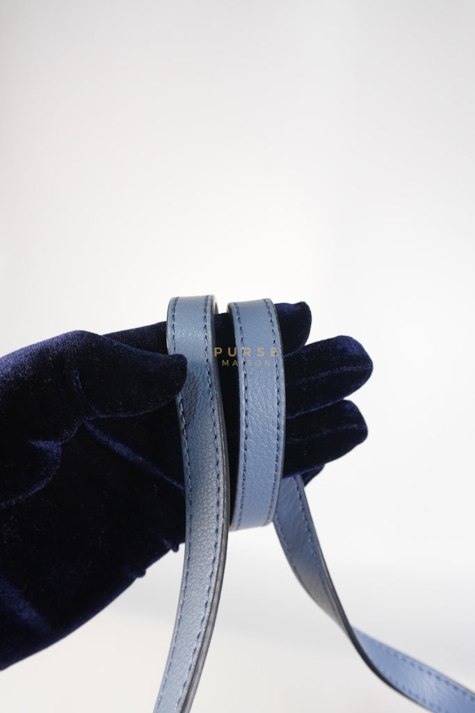 Penelope Medium in Blue-Grey Calfskin Leather Cross Body Bag | Purse Maison Luxury Bags Shop