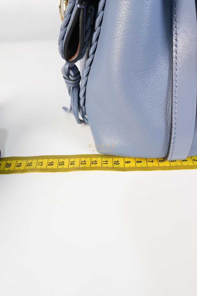 Penelope Medium in Blue-Grey Calfskin Leather Cross Body Bag | Purse Maison Luxury Bags Shop