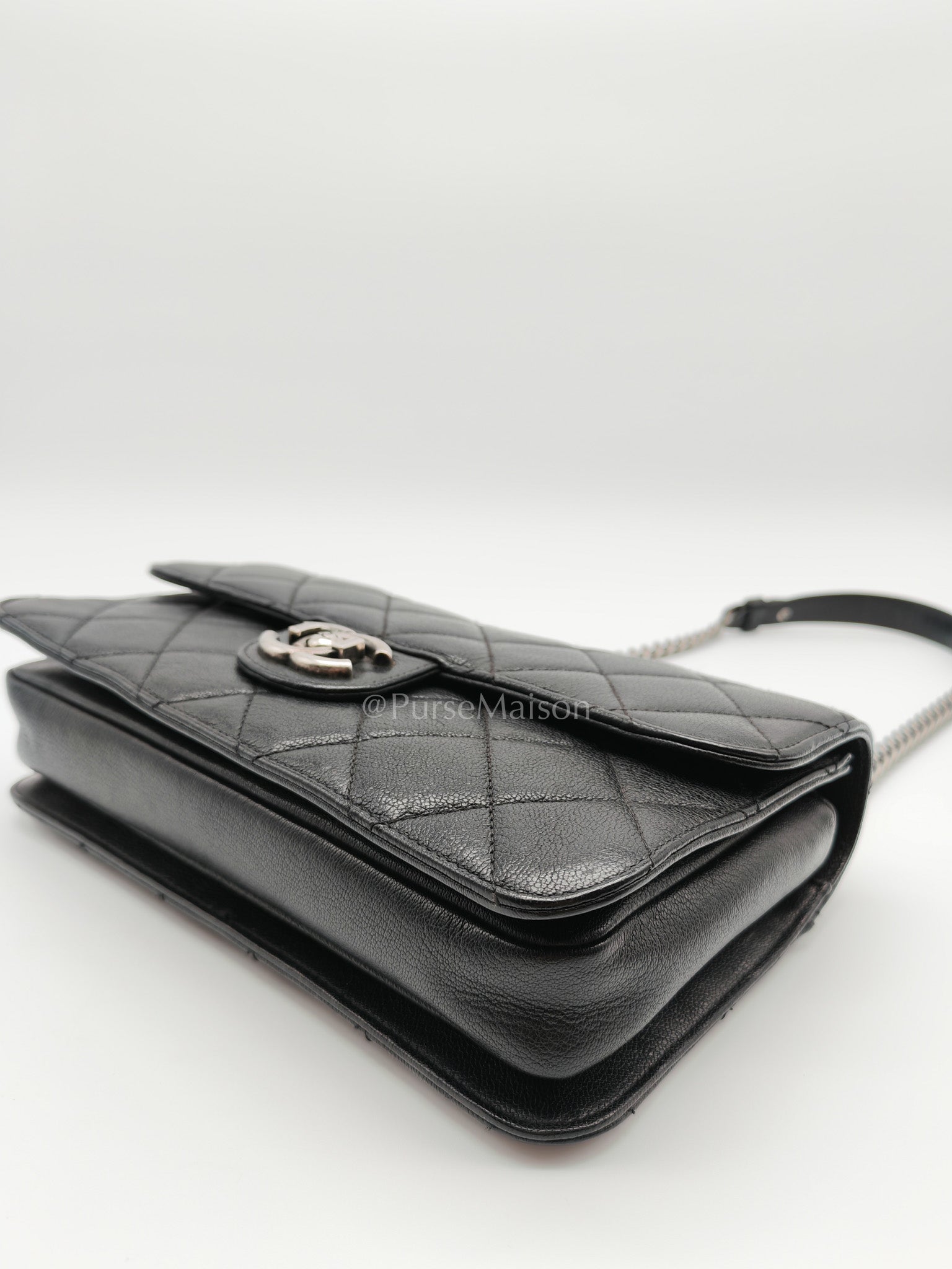 Perfect Edge Flap in Quilted Goatskin Leather and Ruthenium Hardware Series 21 | Purse Maison Luxury Bags Shop