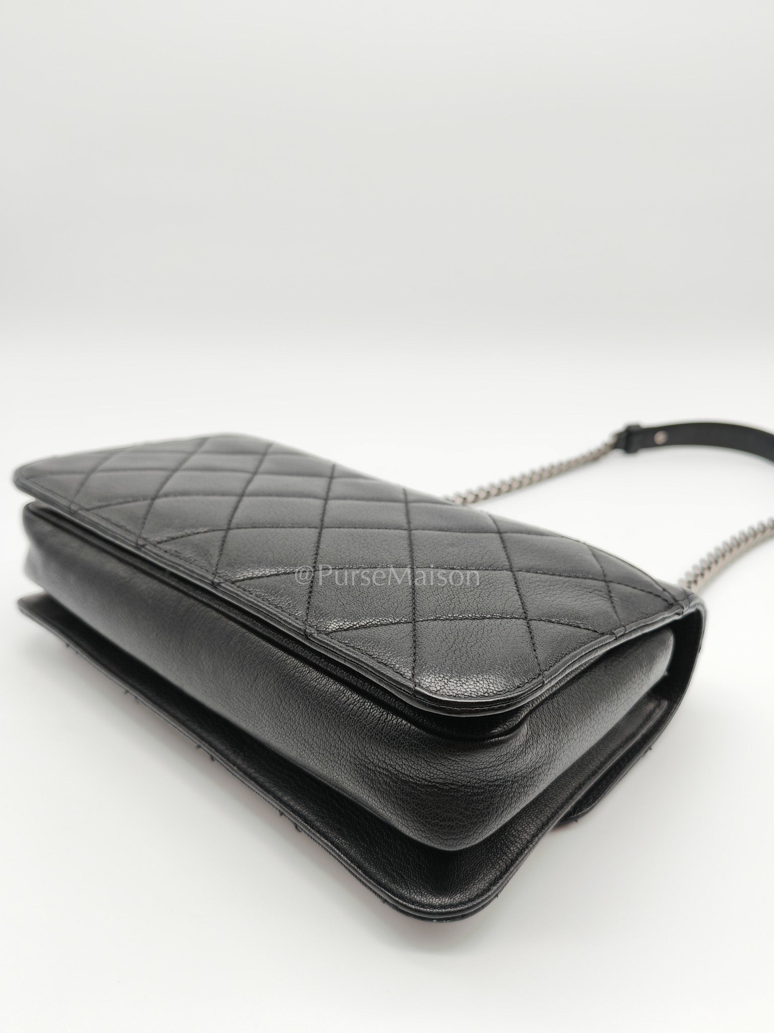 Perfect Edge Flap in Quilted Goatskin Leather and Ruthenium Hardware Series 21 | Purse Maison Luxury Bags Shop