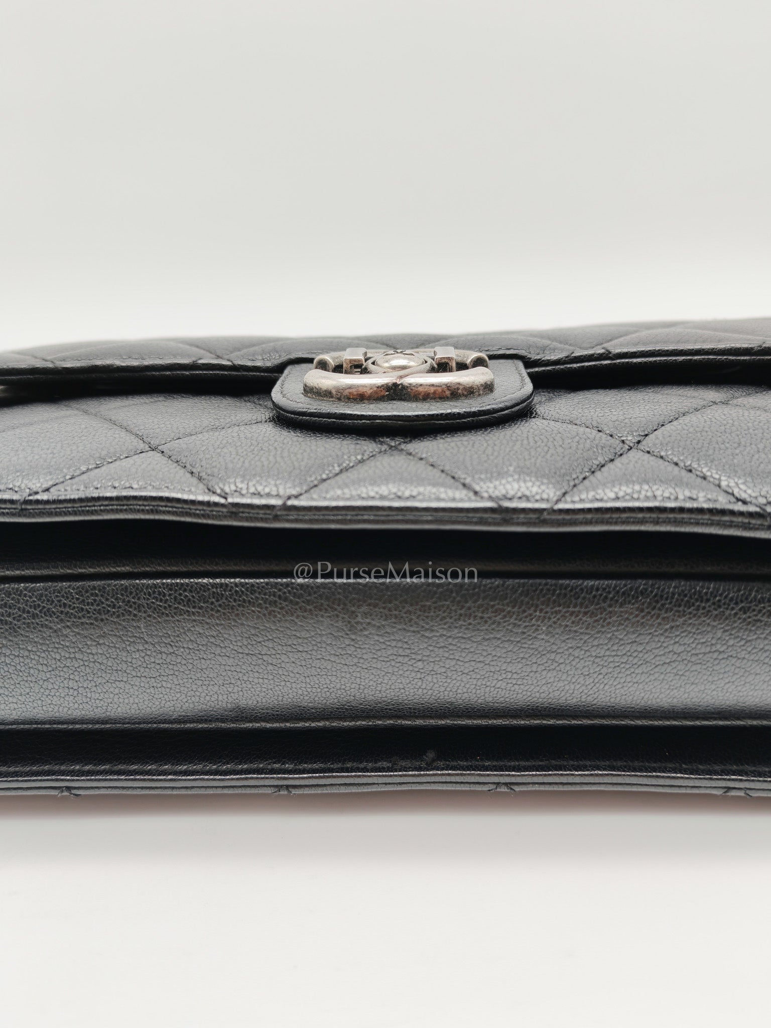 Perfect Edge Flap in Quilted Goatskin Leather and Ruthenium Hardware Series 21 | Purse Maison Luxury Bags Shop