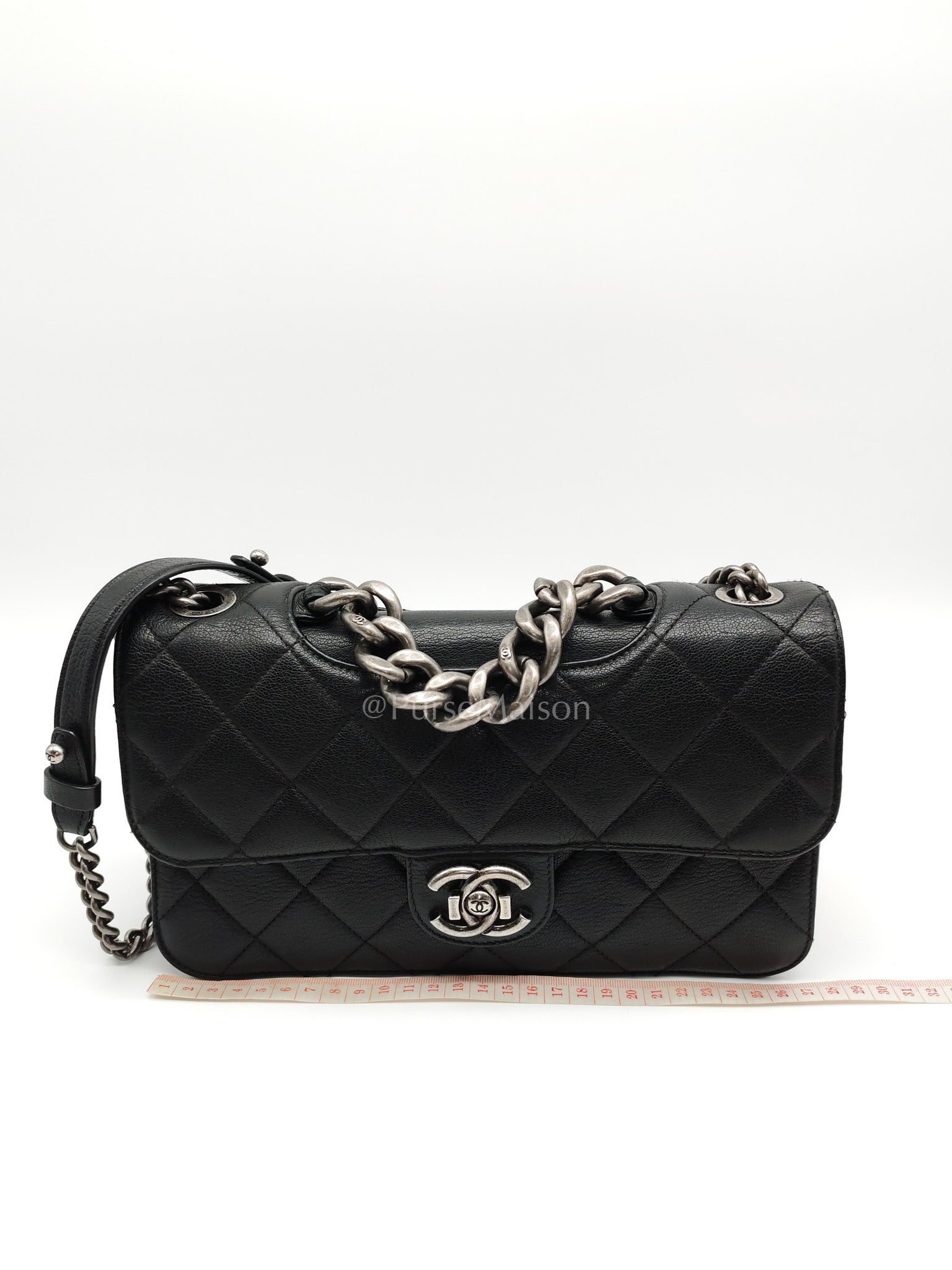 Perfect Edge Flap in Quilted Goatskin Leather and Ruthenium Hardware Series 21 | Purse Maison Luxury Bags Shop