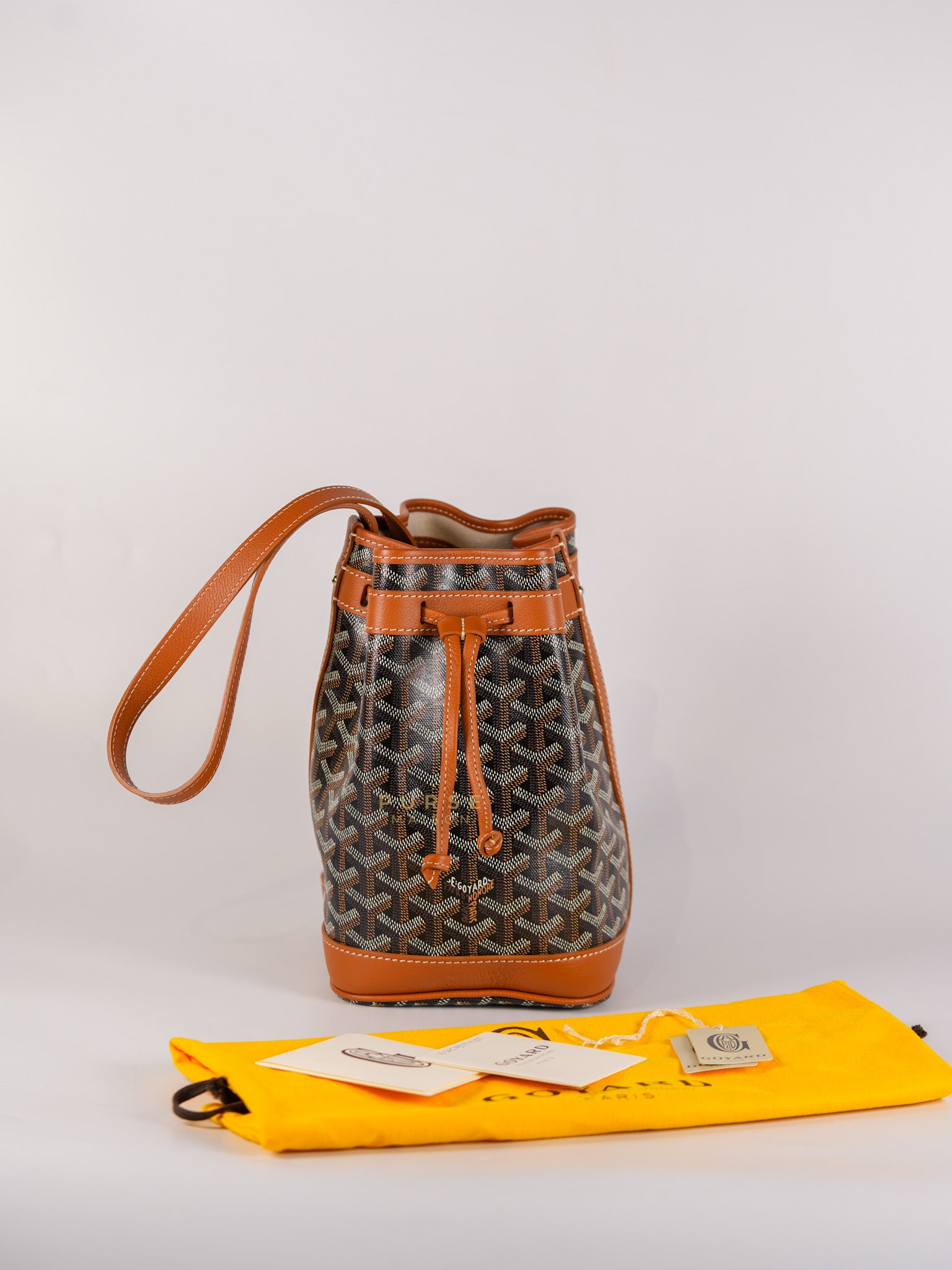 Petit Flot Bucket Bag in Tan Goyardine Canvas | Purse Maison Luxury Bags Shop