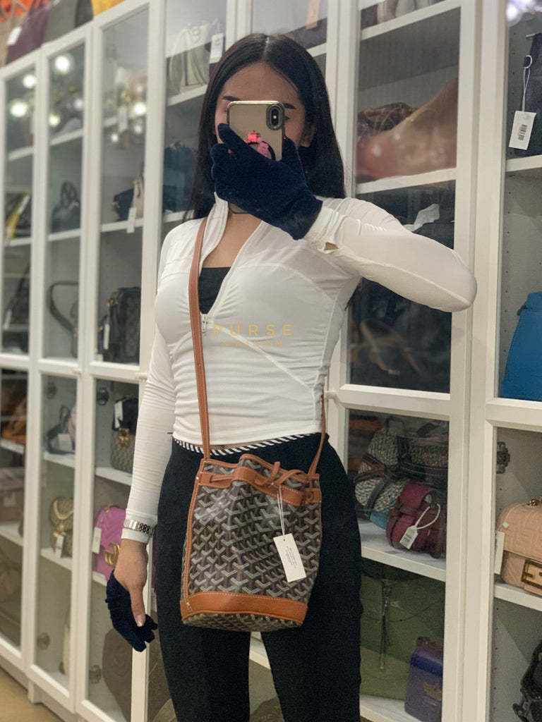 Petit Flot Bucket Bag in Tan Goyardine Canvas | Purse Maison Luxury Bags Shop