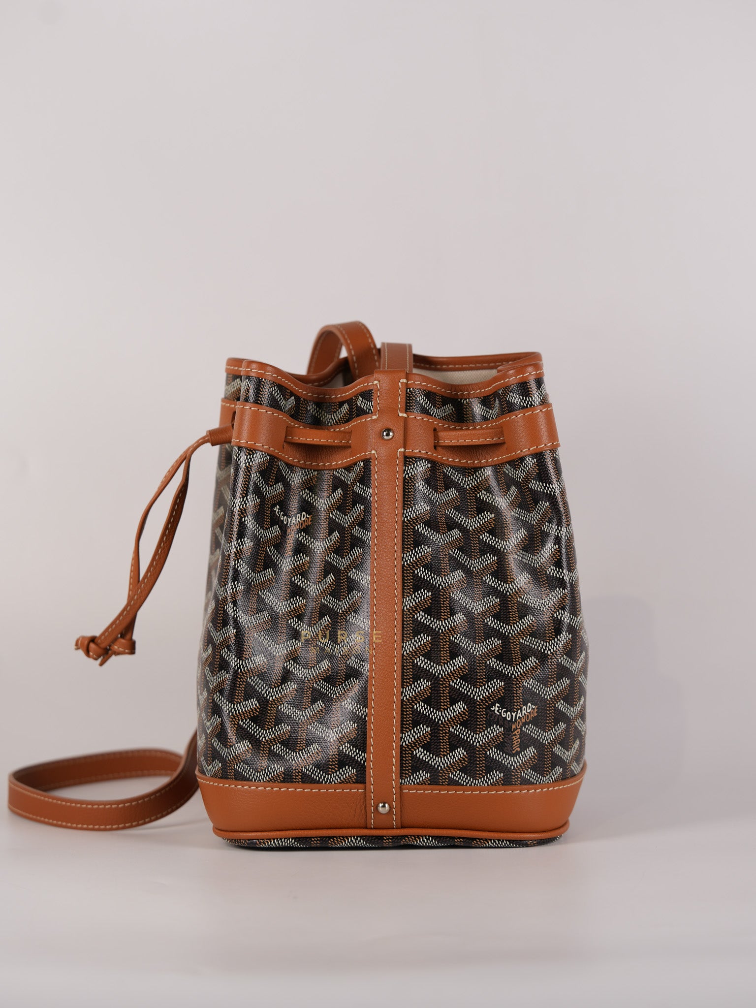 Petit Flot Bucket Bag in Tan Goyardine Canvas | Purse Maison Luxury Bags Shop