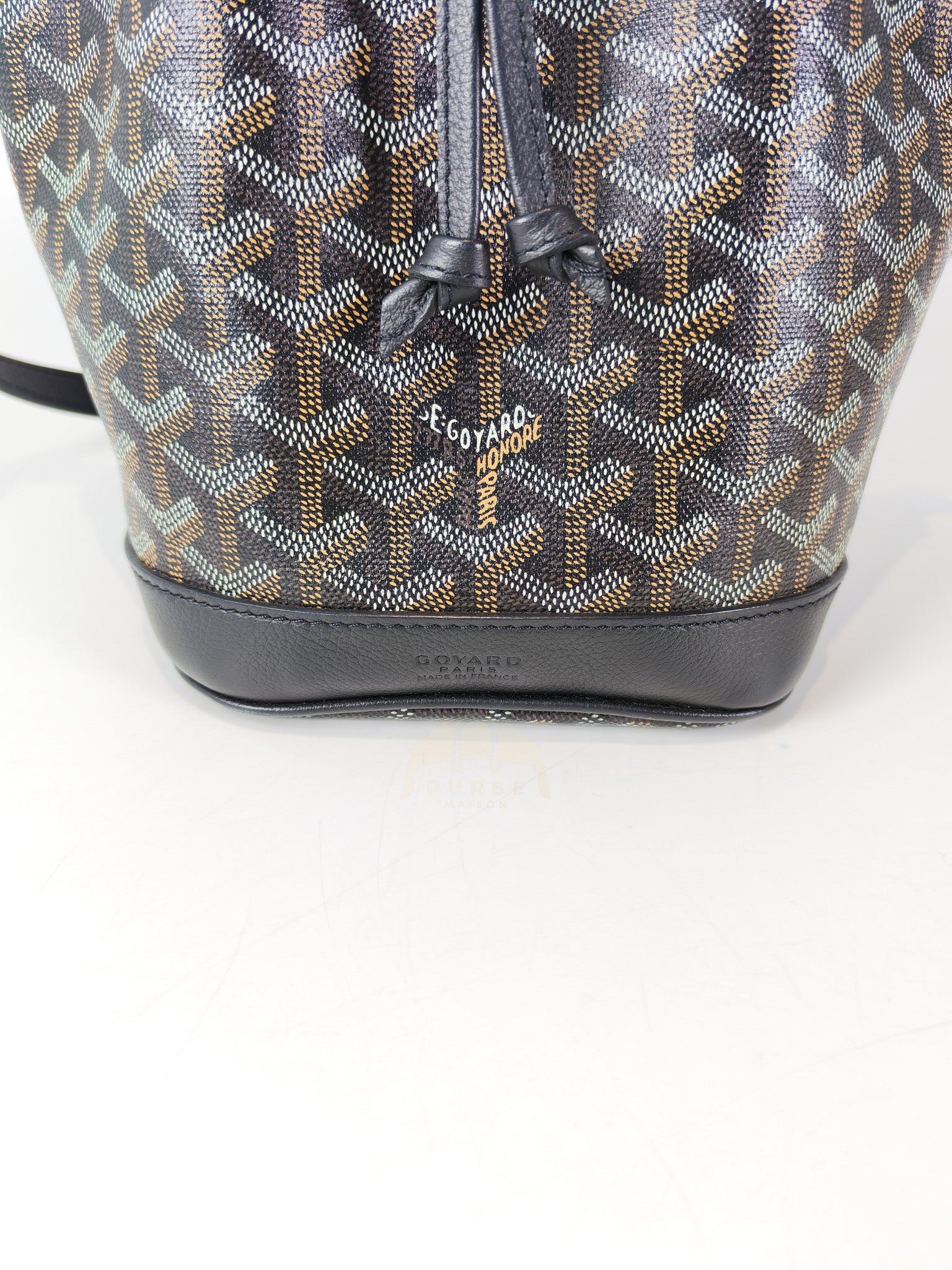 Petit Flot Bucket Sling Bag PM in Black Goyardine Canvas | Purse Maison Luxury Bags Shop