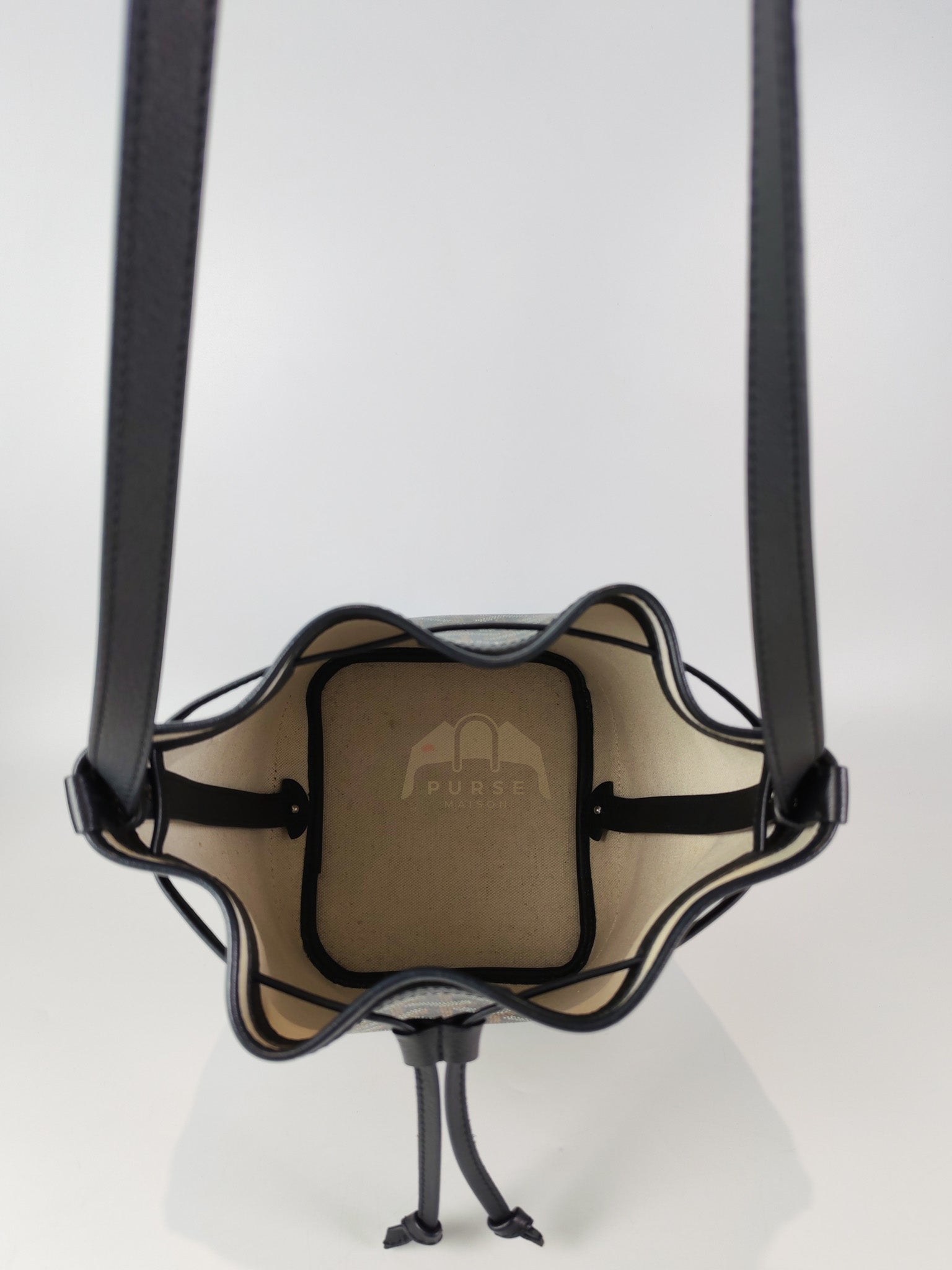 Petit Flot Bucket Sling Bag PM in Black Goyardine Canvas | Purse Maison Luxury Bags Shop