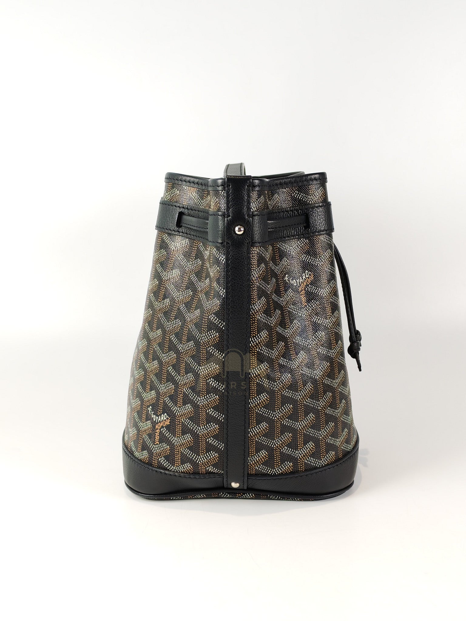 Petit Flot Bucket Sling Bag PM in Black Goyardine Canvas | Purse Maison Luxury Bags Shop