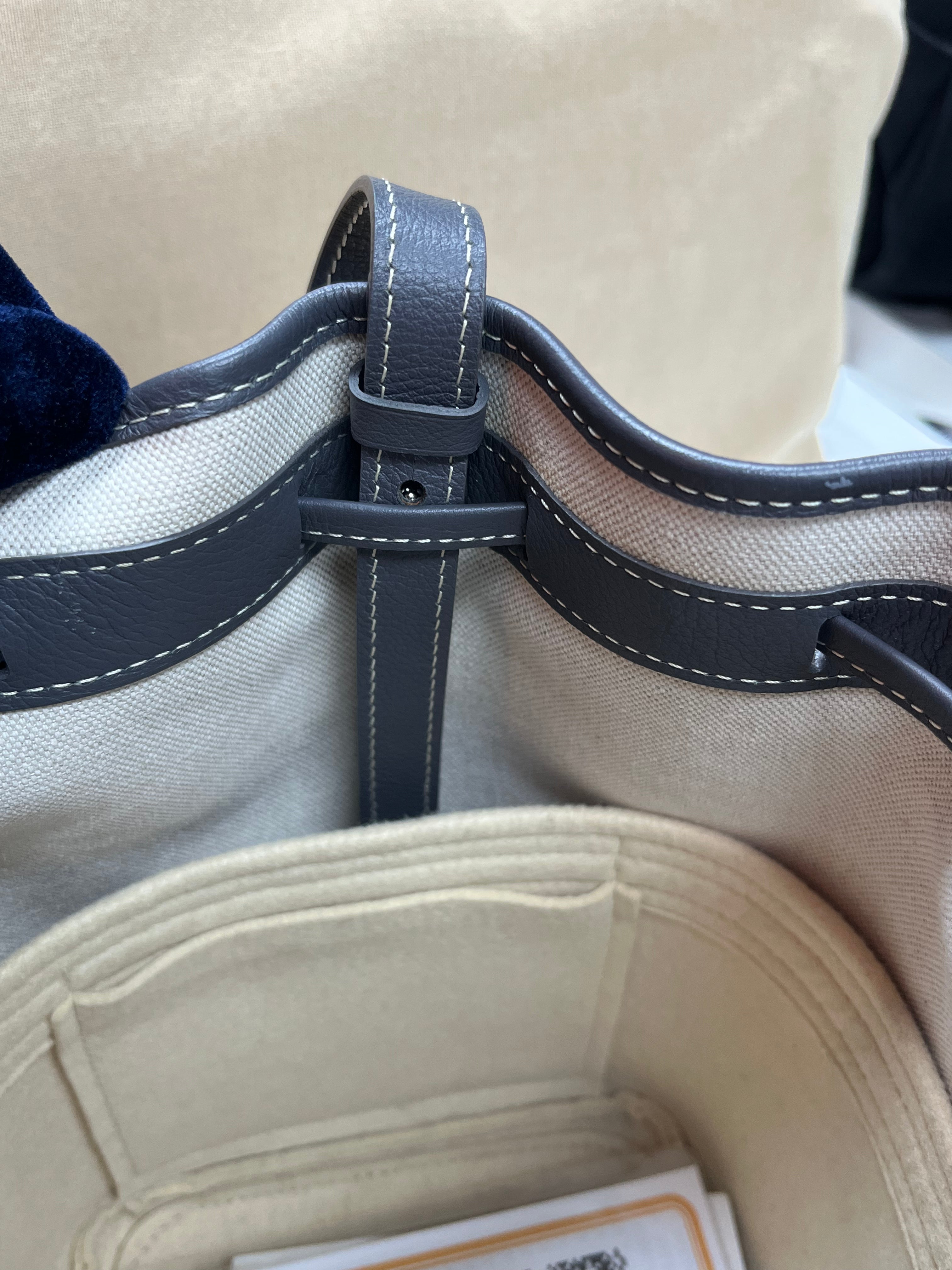 Petit Flot Bucket Sling Bag PM in Gray/Gris Goyardine Canvas | Purse Maison Luxury Bags Shop