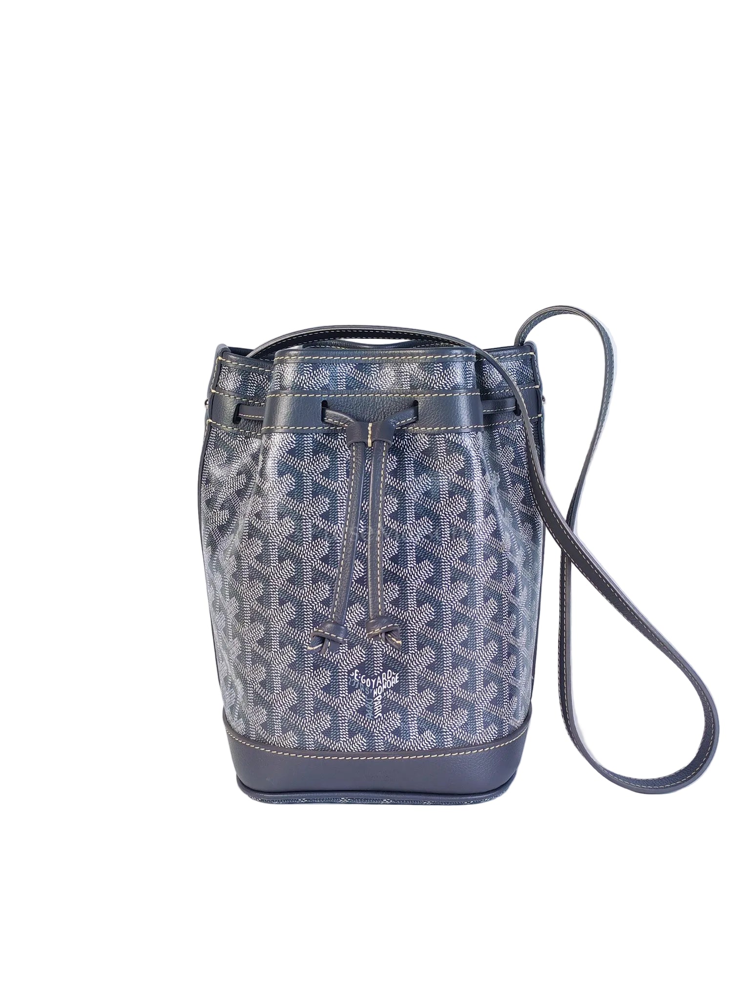 Petit Flot Bucket Sling Bag PM in Gray/Gris Goyardine Canvas | Purse Maison Luxury Bags Shop