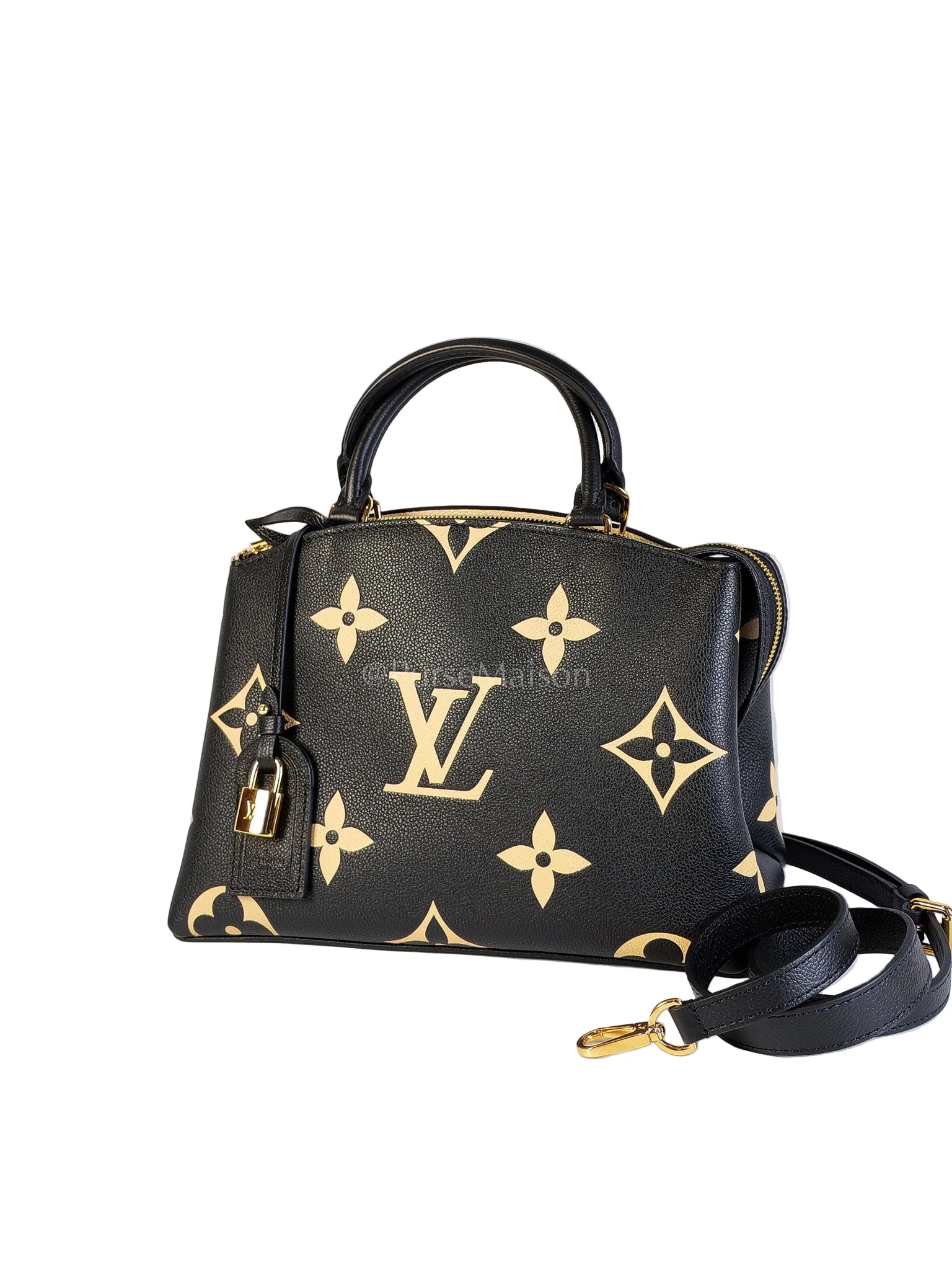 Petit Palais PM Bicolor Monogram Leather (Microchip) | Purse Maison Luxury Bags Shop