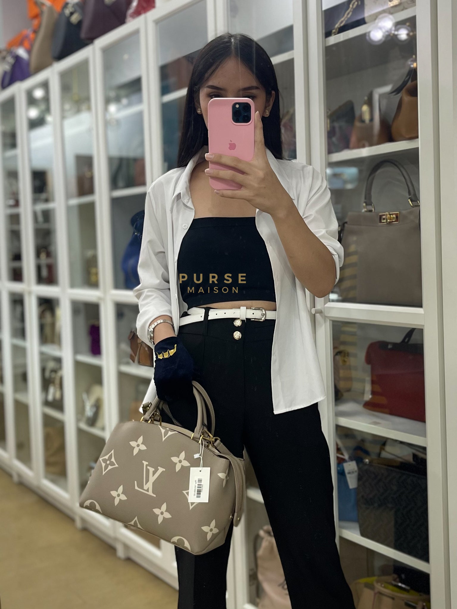 Petit Palais PM Hand Bag in Monogram Empreinte Canvas & Gold Hardware Microchip | Purse Maison Luxury Bags Shop