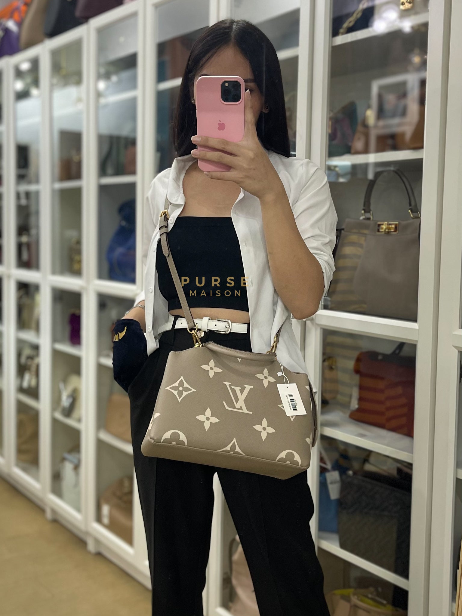 Petit Palais PM Hand Bag in Monogram Empreinte Canvas & Gold Hardware Microchip | Purse Maison Luxury Bags Shop