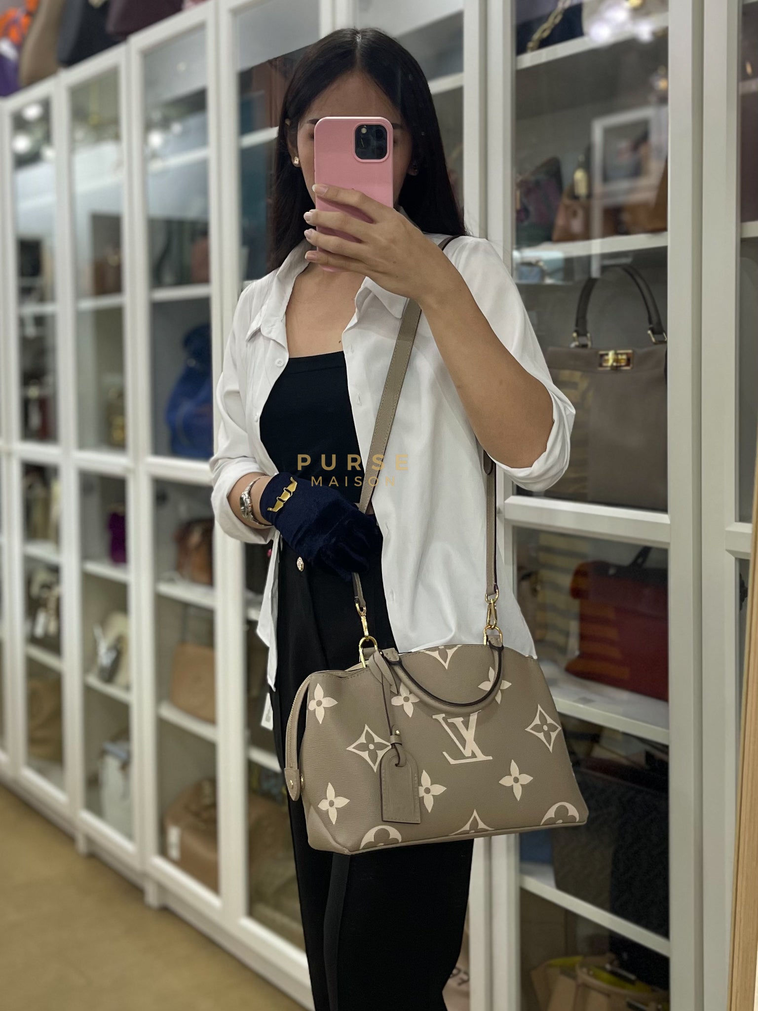 Petit Palais PM Hand Bag in Monogram Empreinte Canvas & Gold Hardware Microchip | Purse Maison Luxury Bags Shop