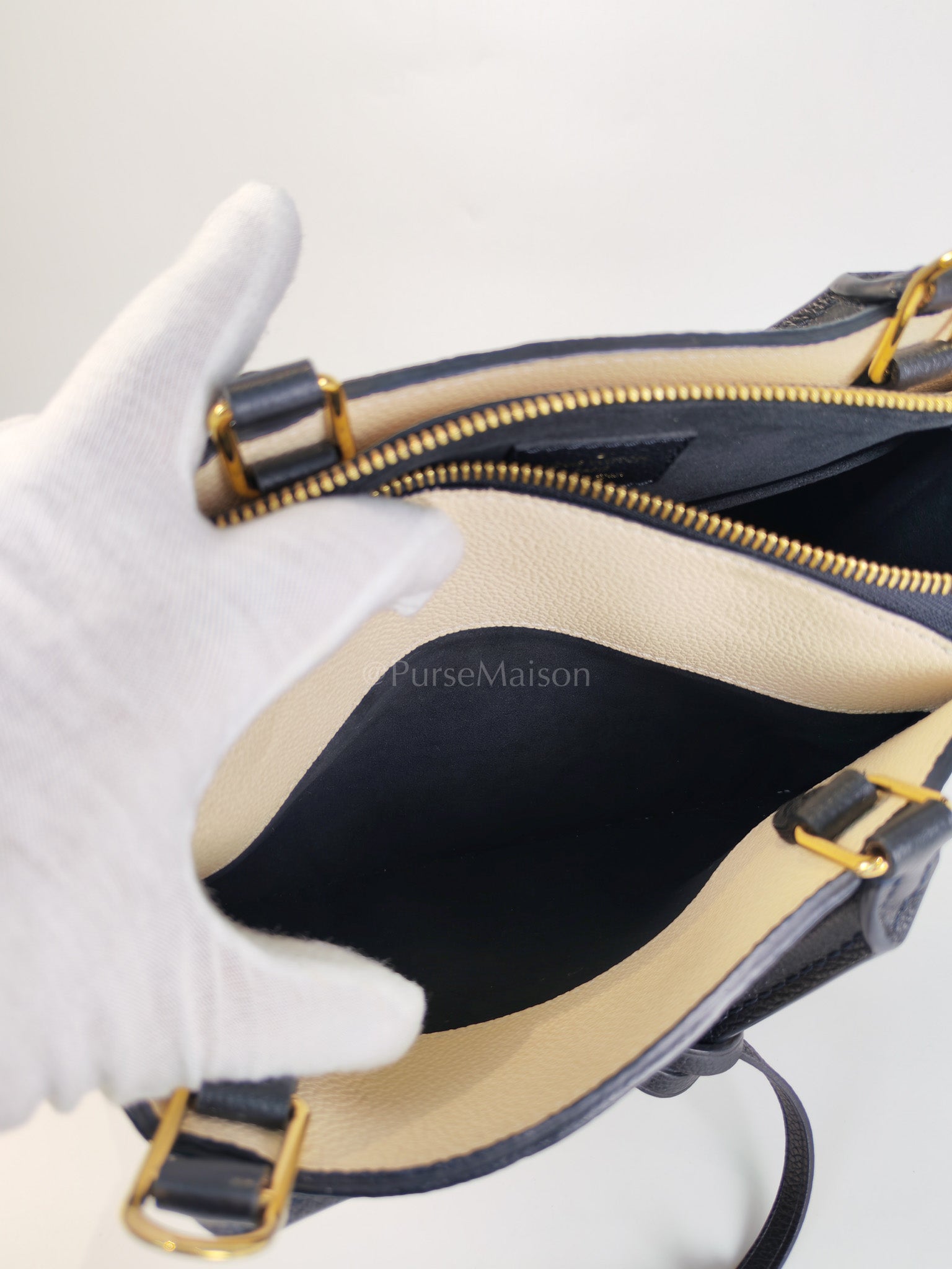 Petit Palais PM in Monogram Empreinte Bicolor Leather (Microchip) | Purse Maison Luxury Bags Shop