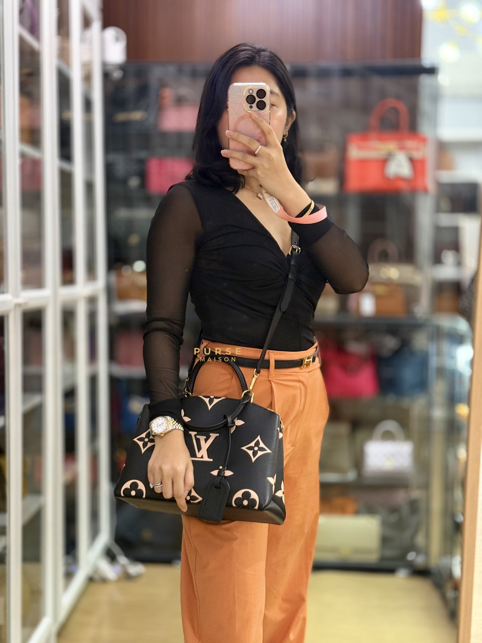 Petit Palais PM in Monogram Empreinte Bicolor Leather (Microchip) | Purse Maison Luxury Bags Shop