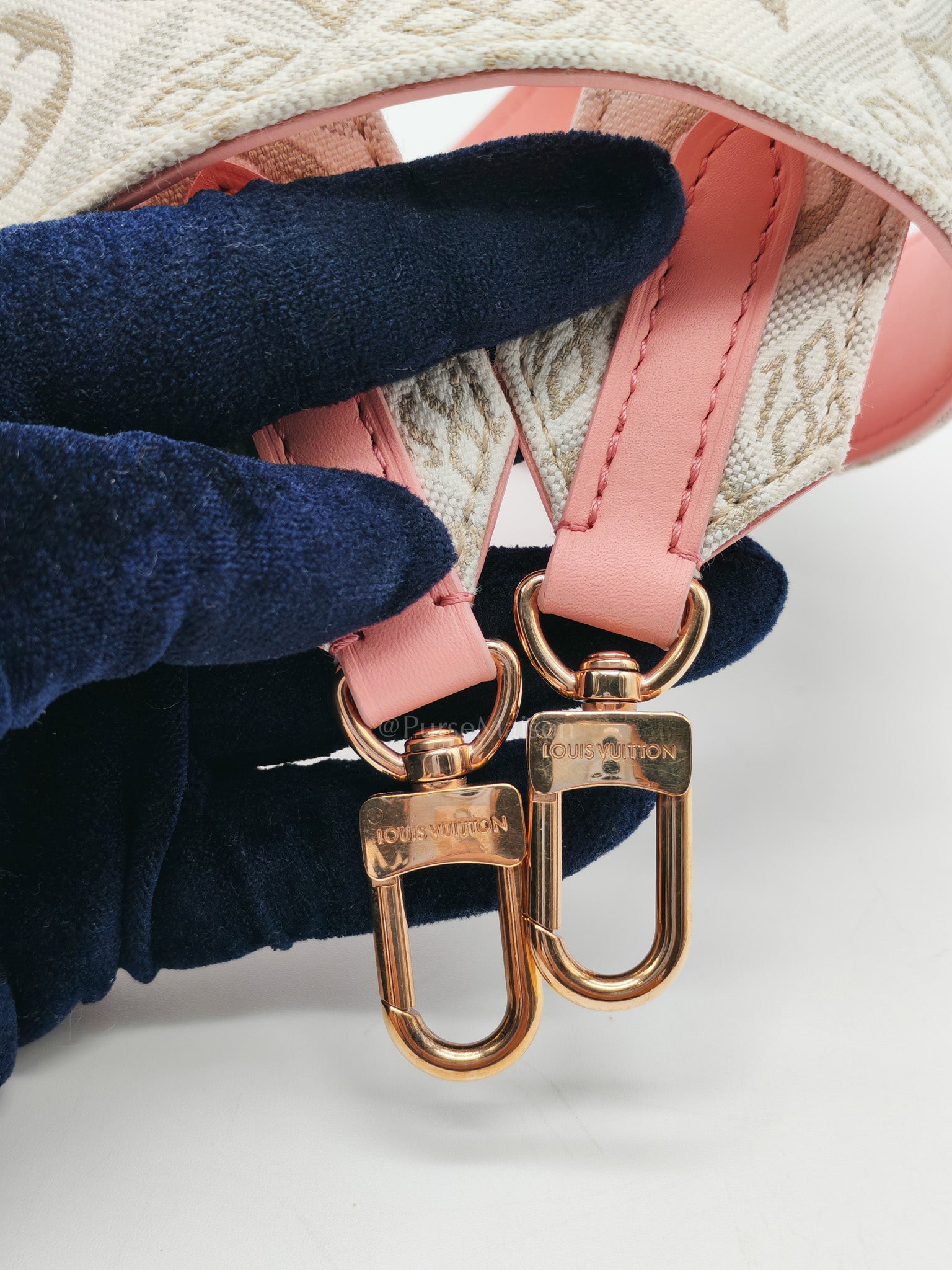 Petite Mallee Shoulder Bag in Pink Since 1854 Jacquard Clutch Rose Gold Hardware (Microchip) | Purse Maison Luxury Bags Shop
