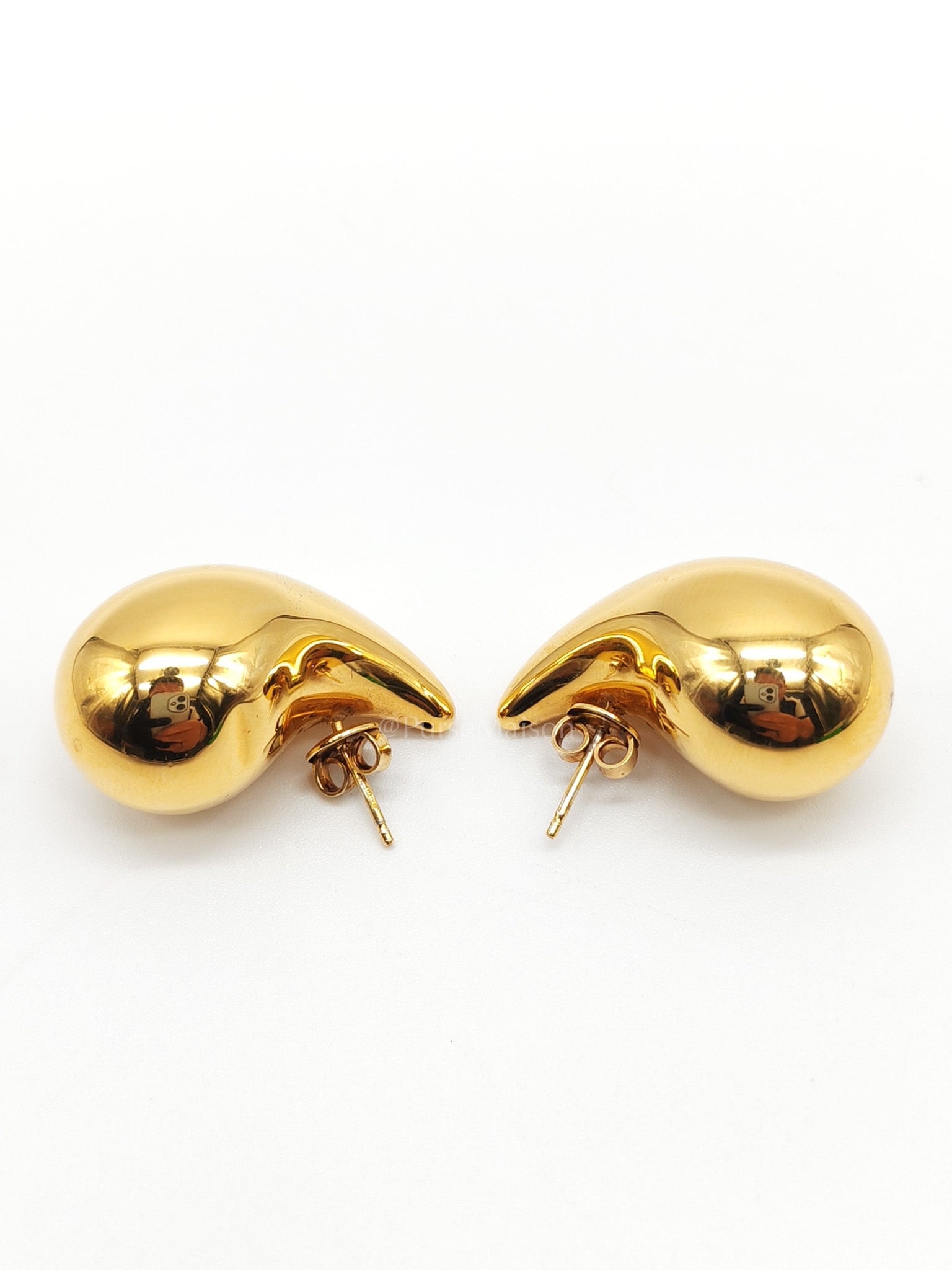 Bottega Veneta Tear Drop Earrings in Gold