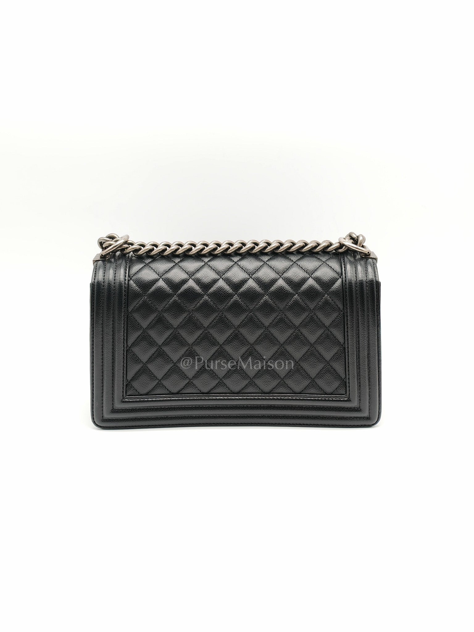 Boy Old Medium in Black Caviar Leather and Ruthenium Hardware Series 29