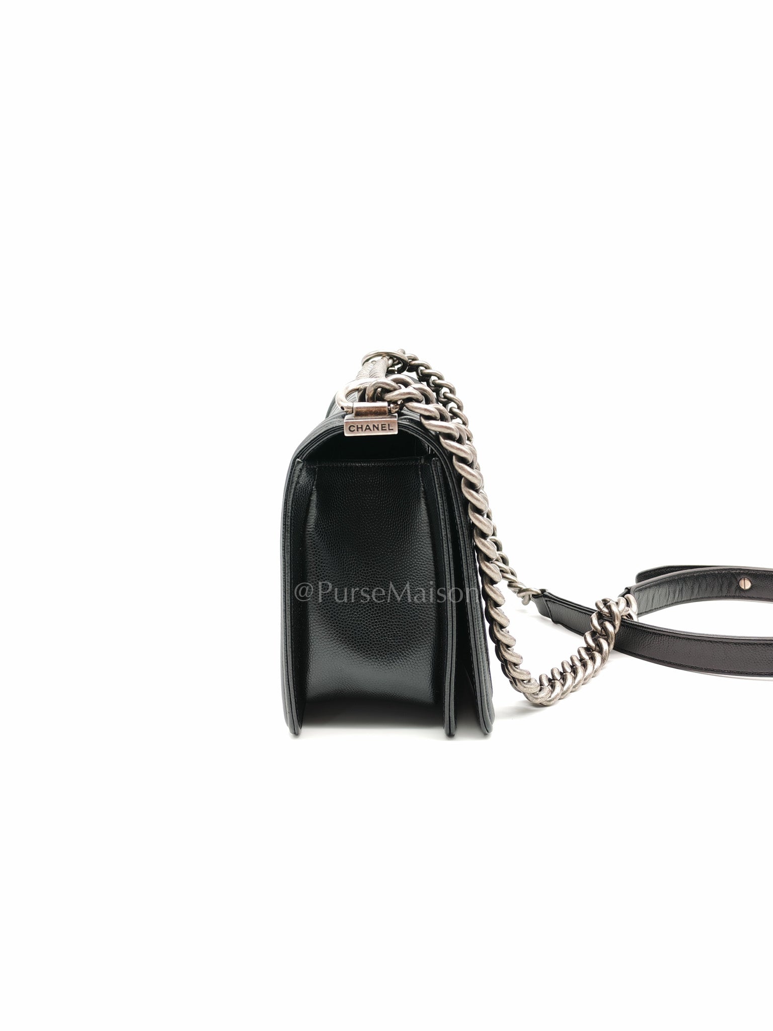 Boy Old Medium in Black Caviar Leather and Ruthenium Hardware Series 29