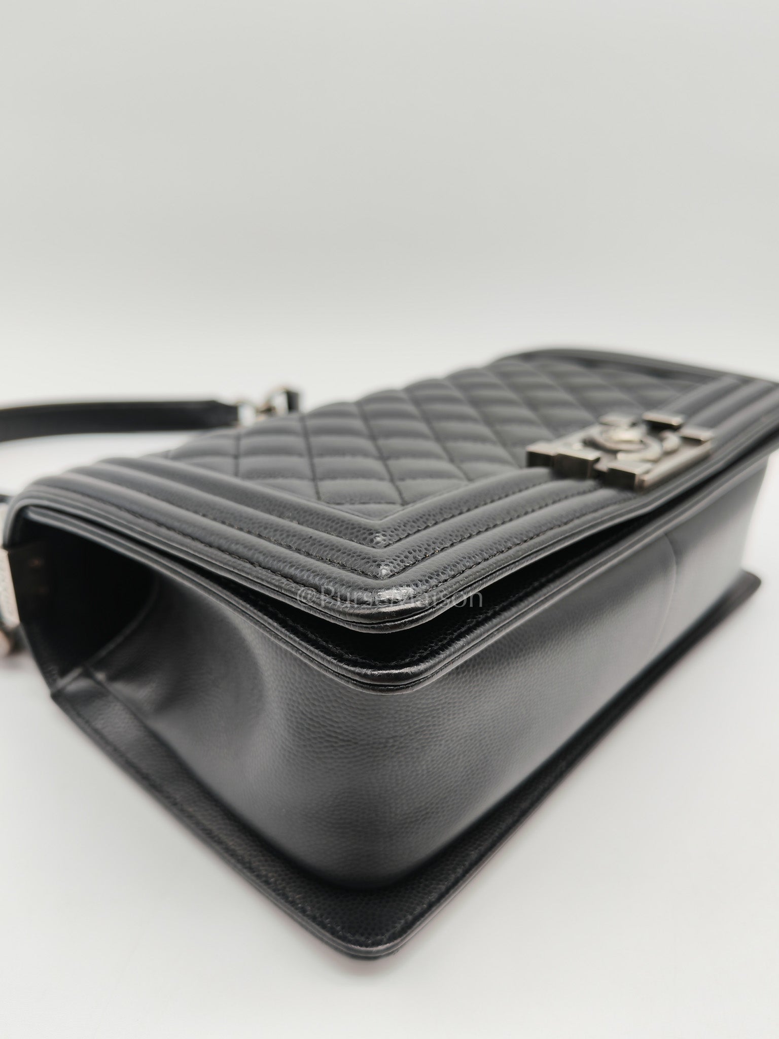 Boy Old Medium in Black Caviar Leather and Ruthenium Hardware Series 29
