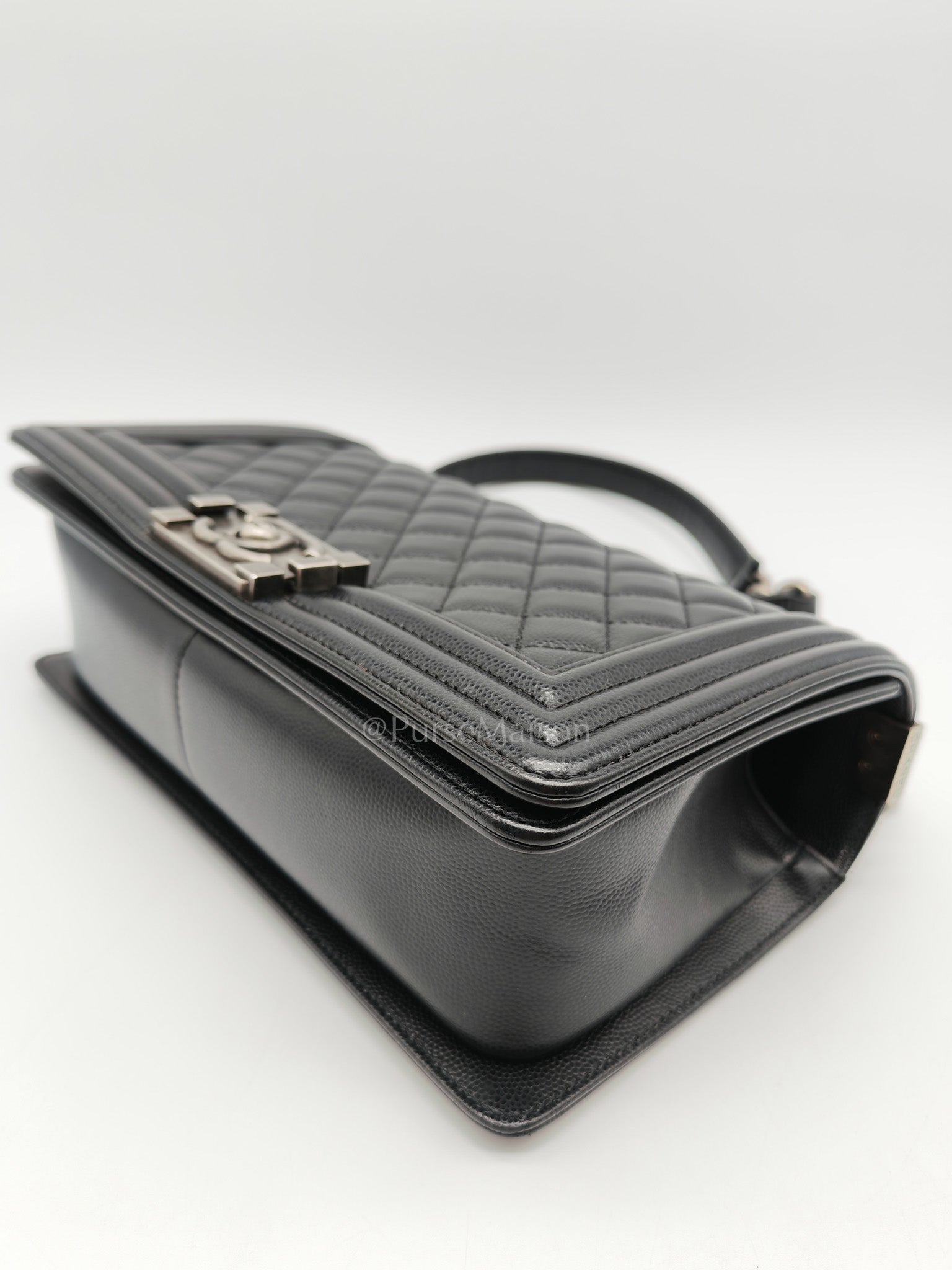 Boy Old Medium in Black Caviar Leather and Ruthenium Hardware Series 29