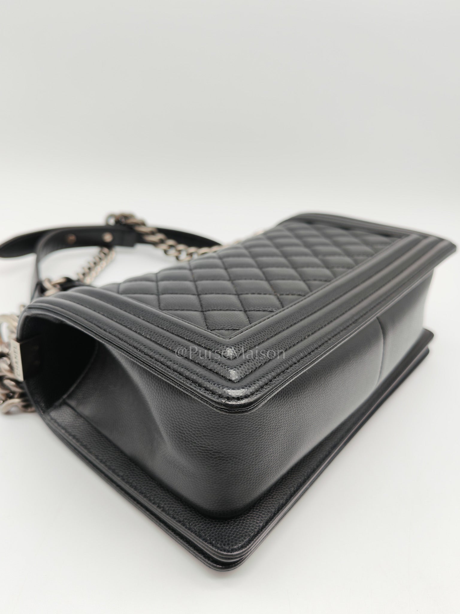 Boy Old Medium in Black Caviar Leather and Ruthenium Hardware Series 29