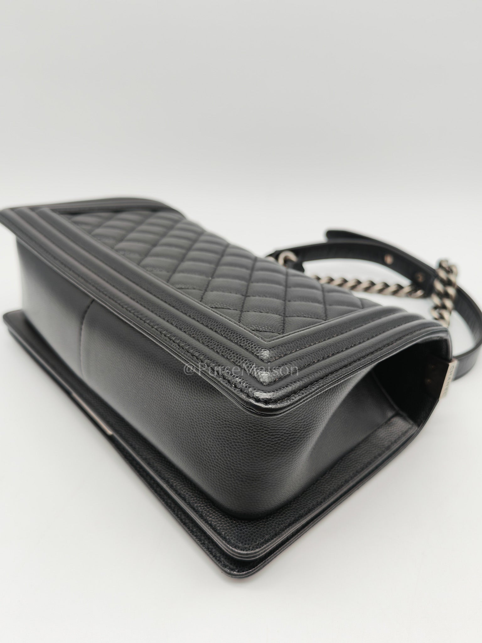 Boy Old Medium in Black Caviar Leather and Ruthenium Hardware Series 29