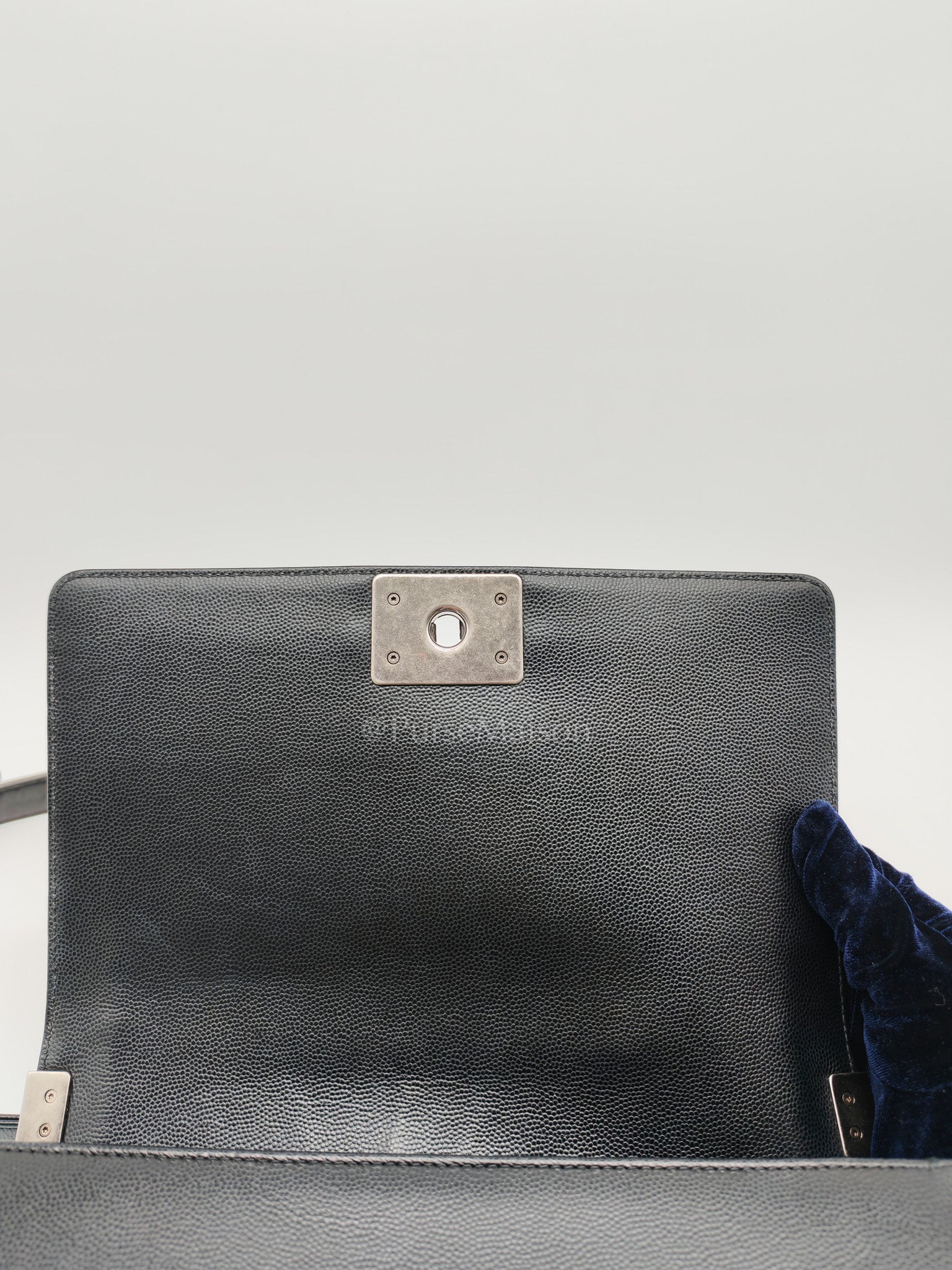 Boy Old Medium in Black Caviar Leather and Ruthenium Hardware Series 29