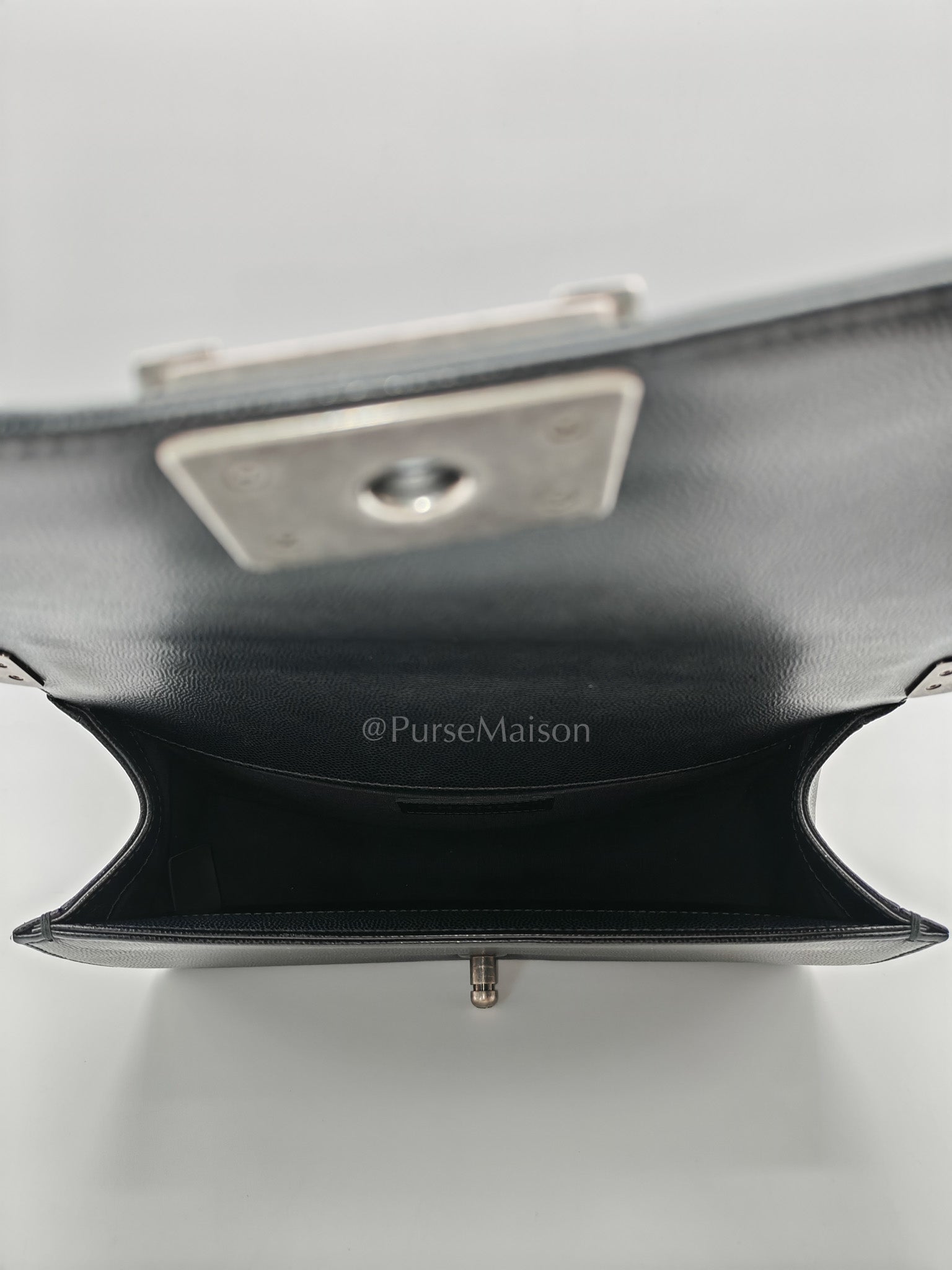 Boy Old Medium in Black Caviar Leather and Ruthenium Hardware Series 29