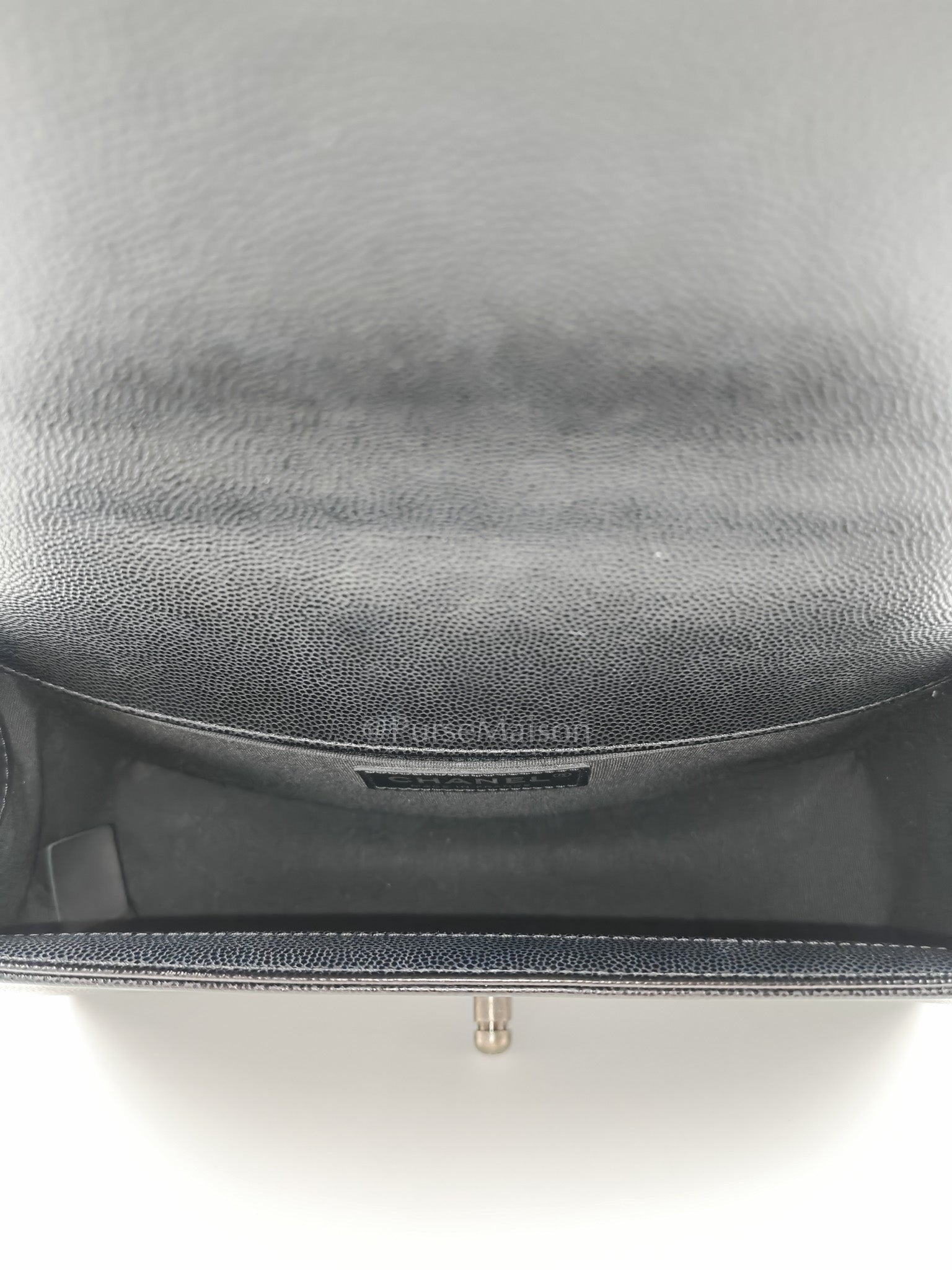 Boy Old Medium in Black Caviar Leather and Ruthenium Hardware Series 29